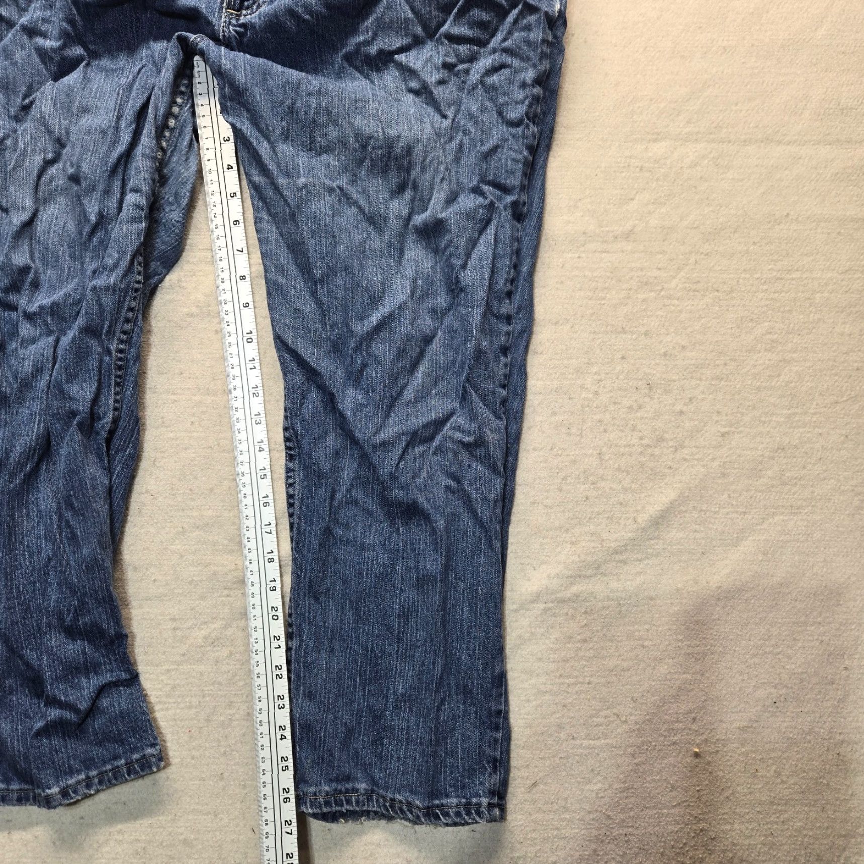 Denime RIDERS DENIM Jeans Blue Denim Pants 24W Plus Women Stretch Straight High Rise 9 in Belt Loops 5-Pocket Modern Vintage No Size 42" / US 20 - 7 Thumbnail