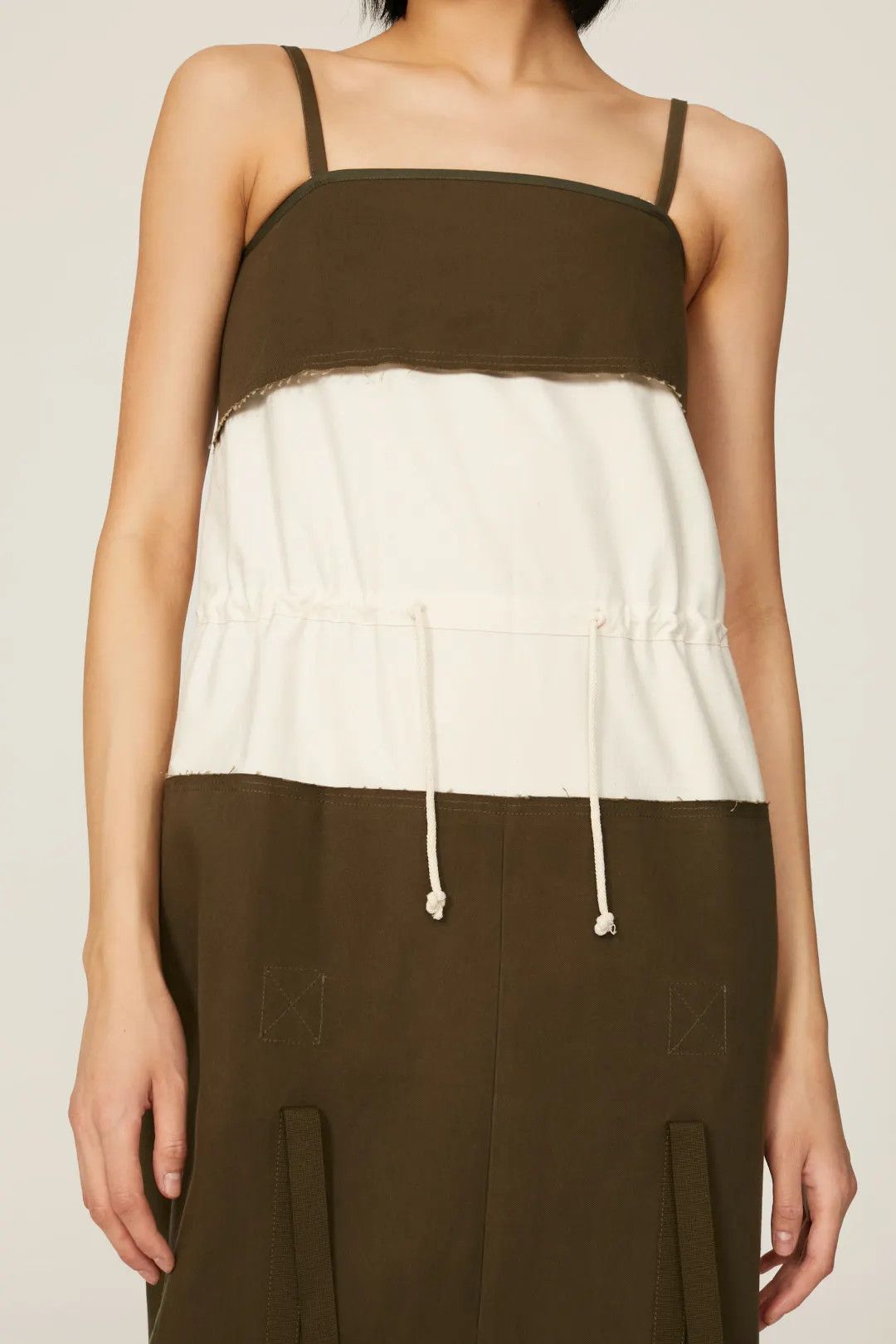 Maison Margiela o1y0625 Midi Dress in Brown/White Size M / US 6-8 / IT 42-44 - 2 Thumbnail