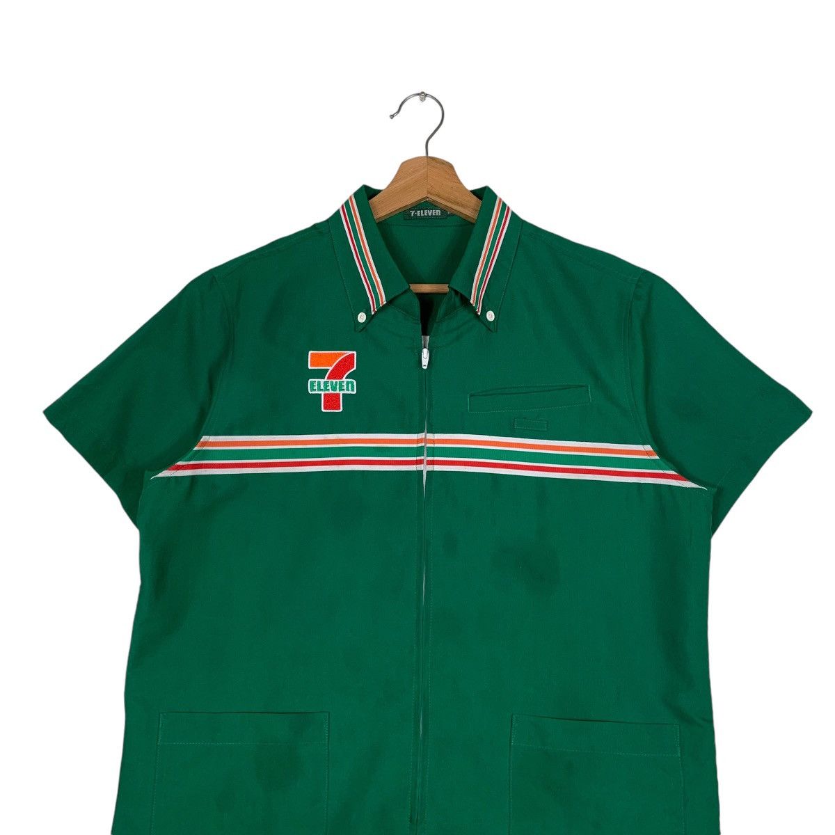 Japanese Brand Vintage 7 Eleven Japan Uniform Zipper Shirt Size US L / EU 52-54 / 3 - 2 Thumbnail