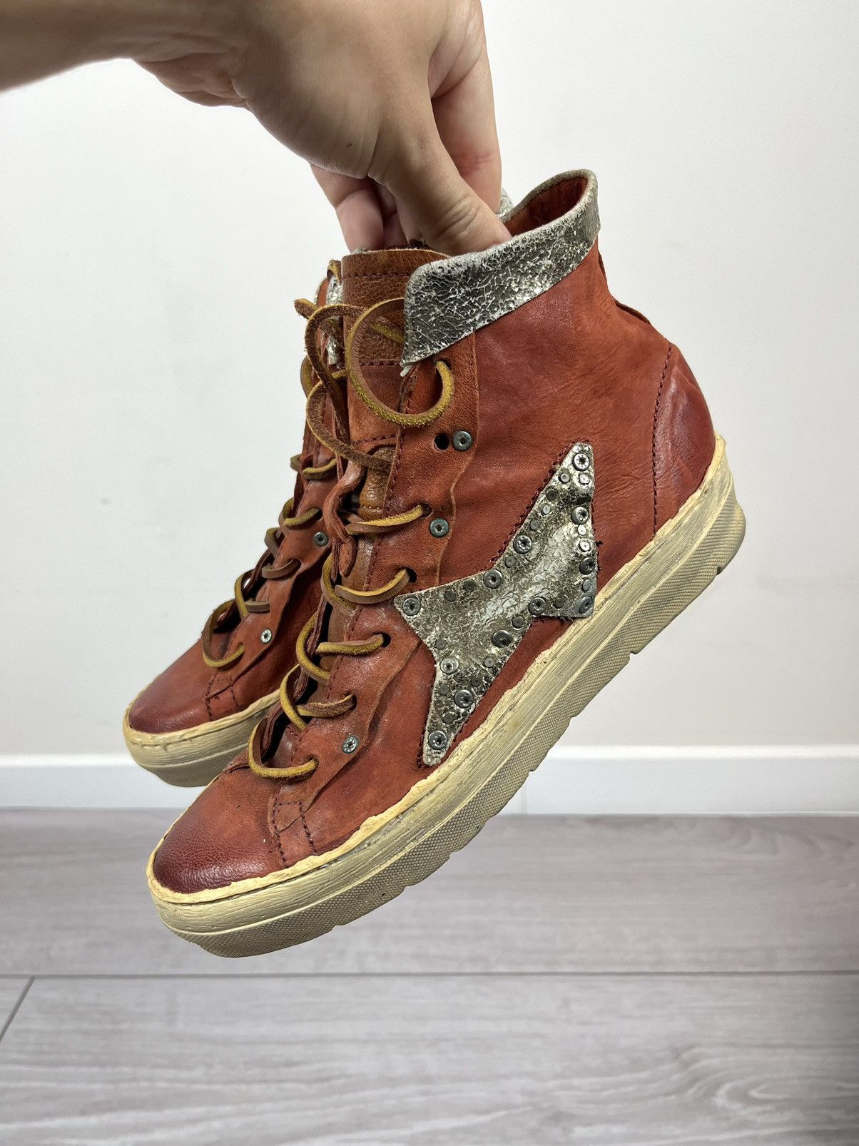 A.S.98 Airsteps A.S. 98 Avante Garde Leather Hi Top Sneakers Boots Size US 7 / IT 37 - 3 Thumbnail