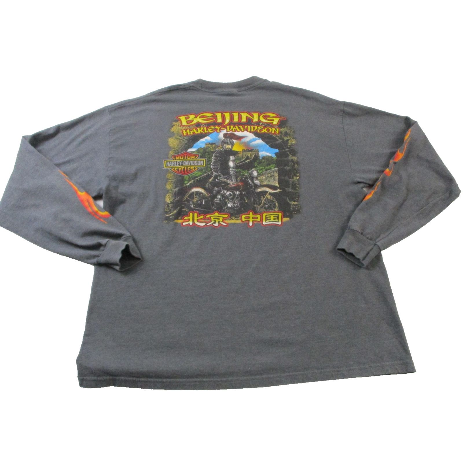 Harley Davidson Harley Davidson Beijing China Flame Sleeve Long Sleeve XL Size US XL / EU 56 / 4 - 2 Thumbnail