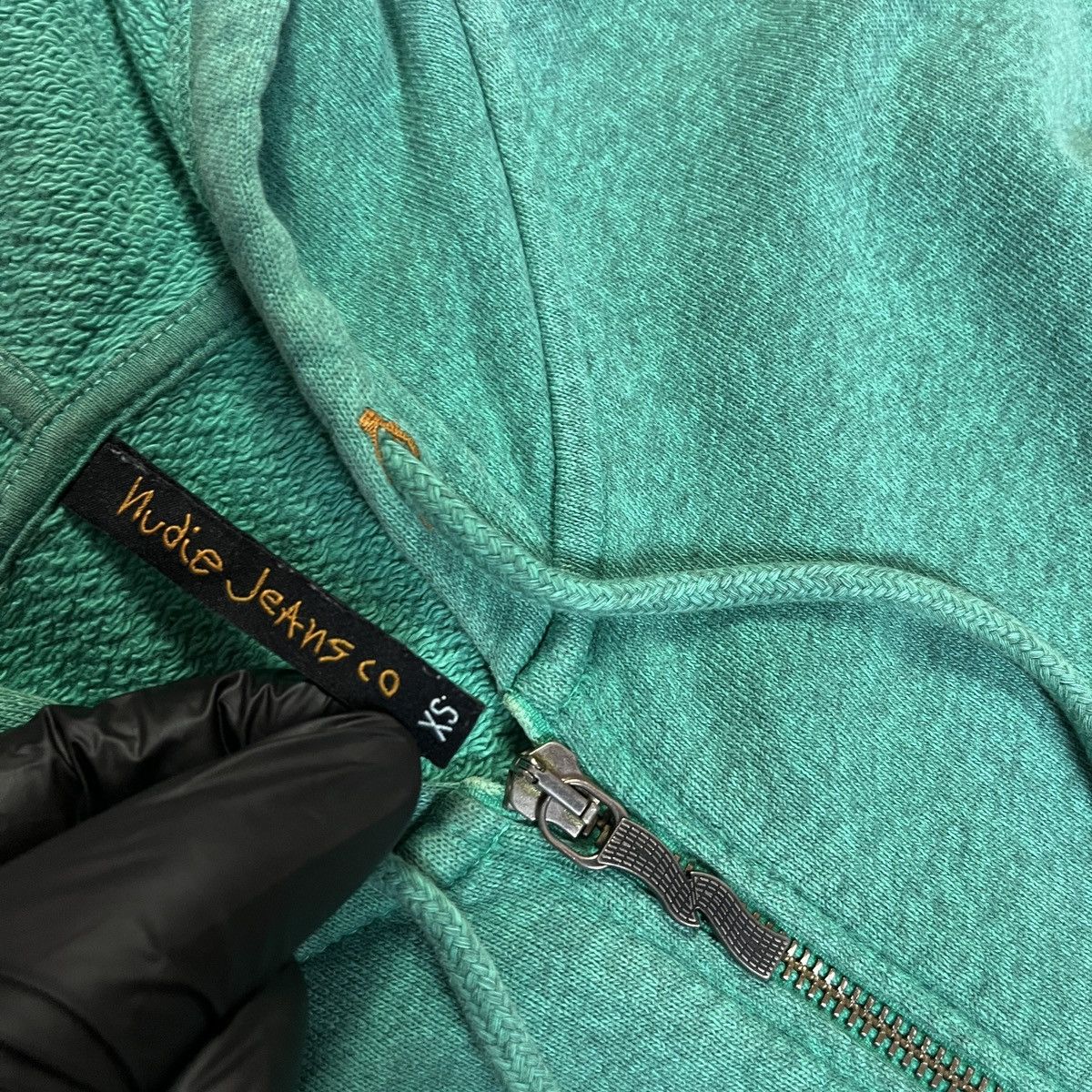 Nudie Jeans 2000s Nudie Jeans Co - Teal Zip Hoodie Vintage Wash Size US XS / EU 42 / 0 - 3 Thumbnail