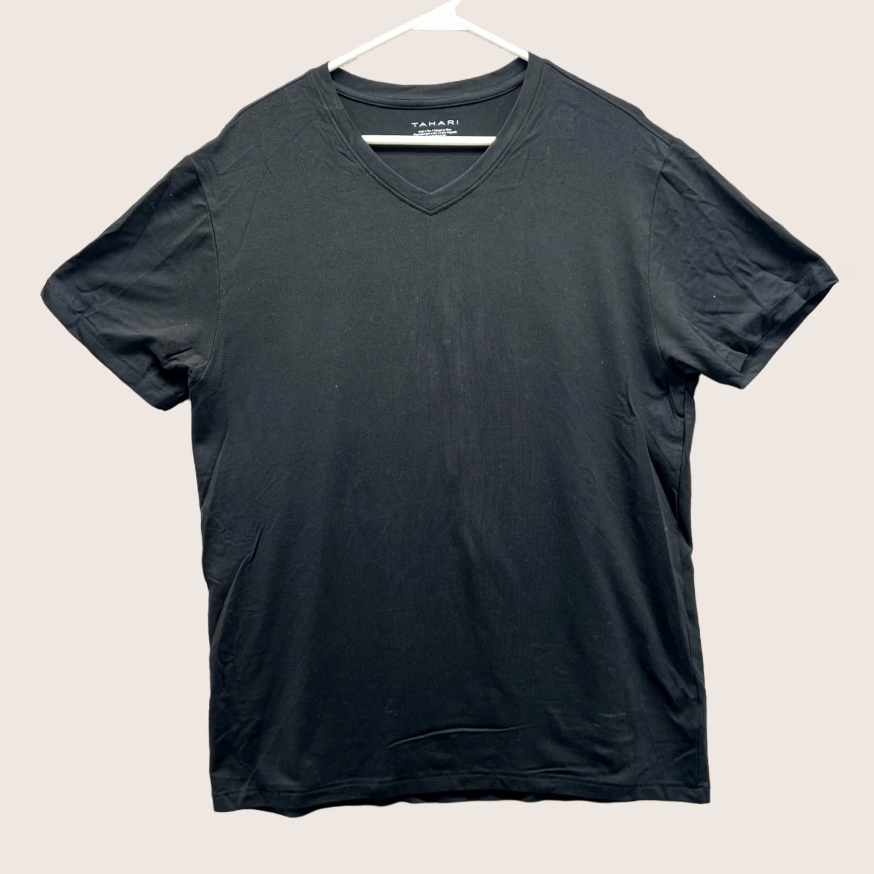 Vintage Tahari Shirt Mens XL Black V-Neck Cotton Tee Short Sleeve T-Shirt Regular Fit Casual Size US XL / EU 56 / 4 - 1 Thumbnail
