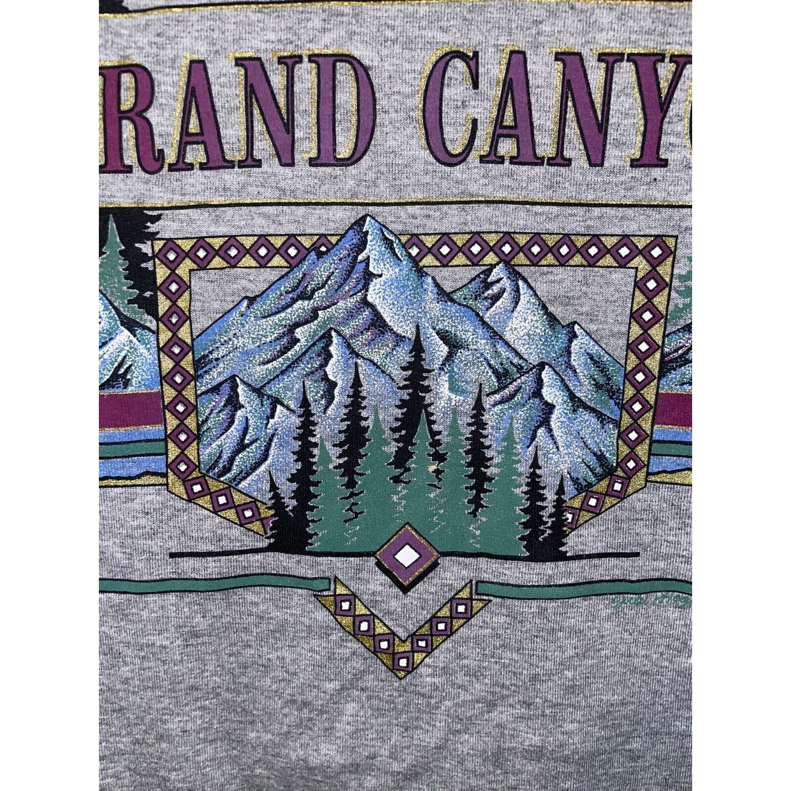 Jerzees Vintage Grand Canyon Shirt North Rim Gray 90s VTG 1990s L Size US L / EU 52-54 / 3 - 4 Thumbnail