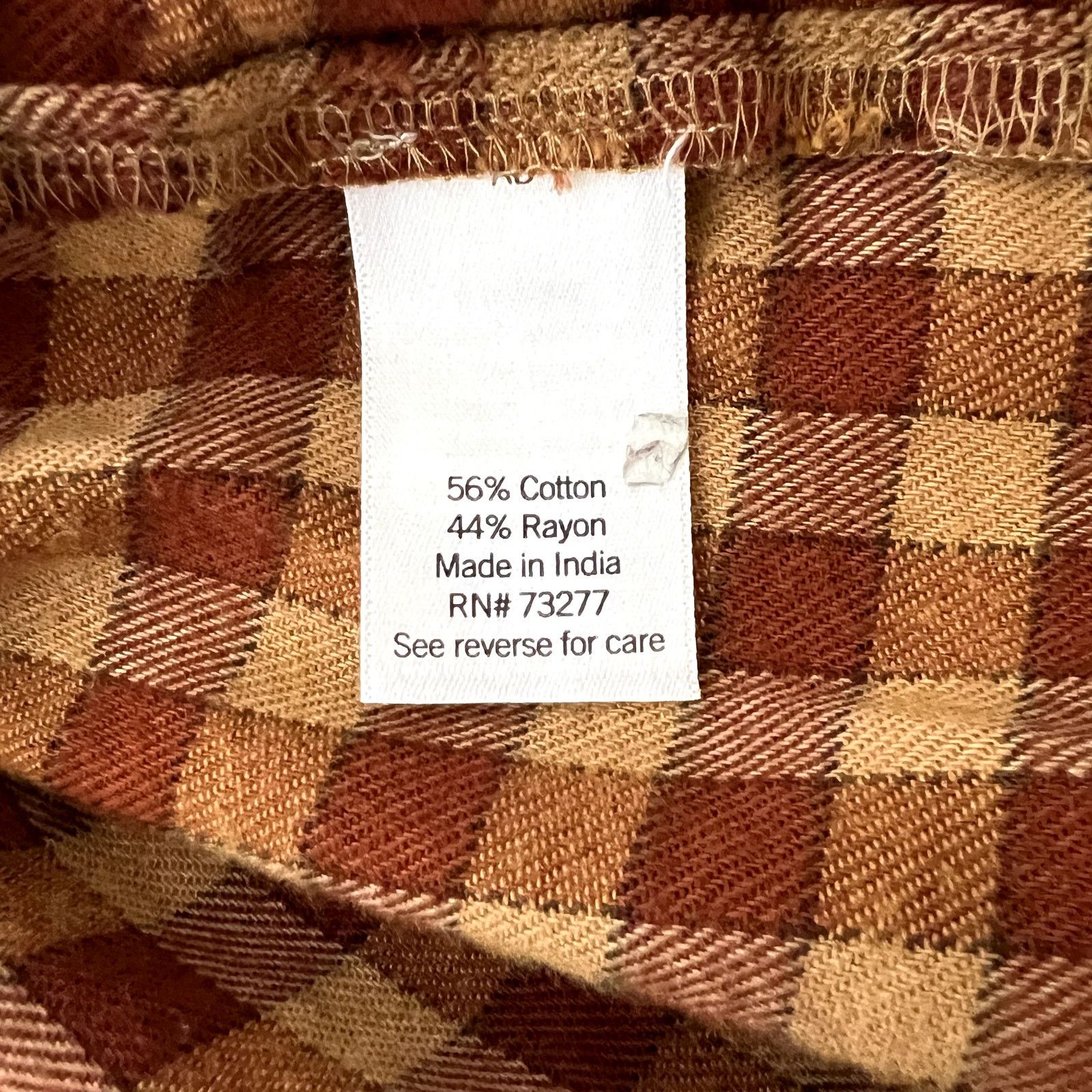 Other Sonoma Orange Plaid Pattern Long Sleeve Peasant Dress Size L / US 10 / IT 46 - 7 Thumbnail