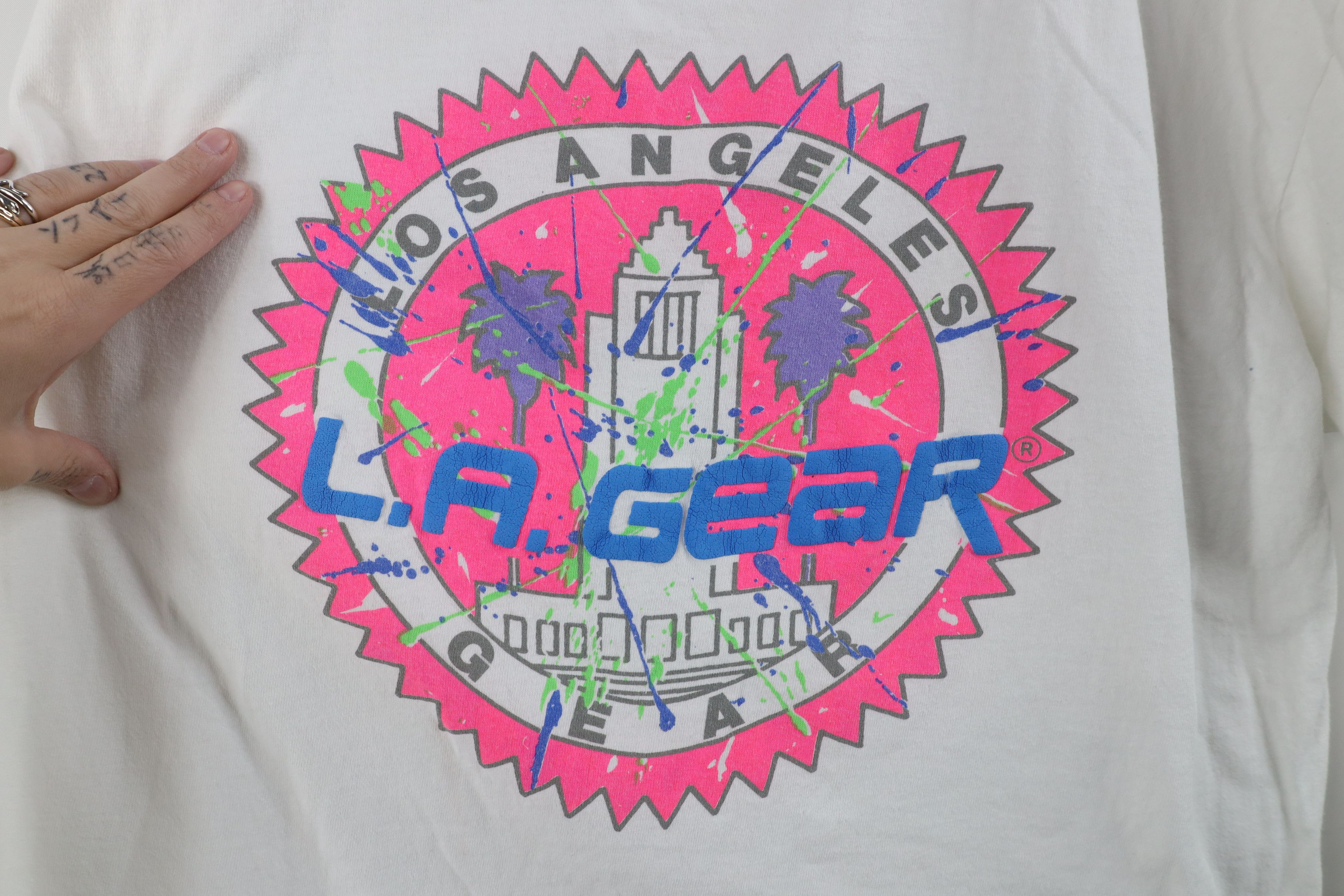 Vintage Vintage 90s LA Gear Puff Paint Short Sleeve T-Shirt USA Size US XL / EU 56 / 4 - 4 Thumbnail