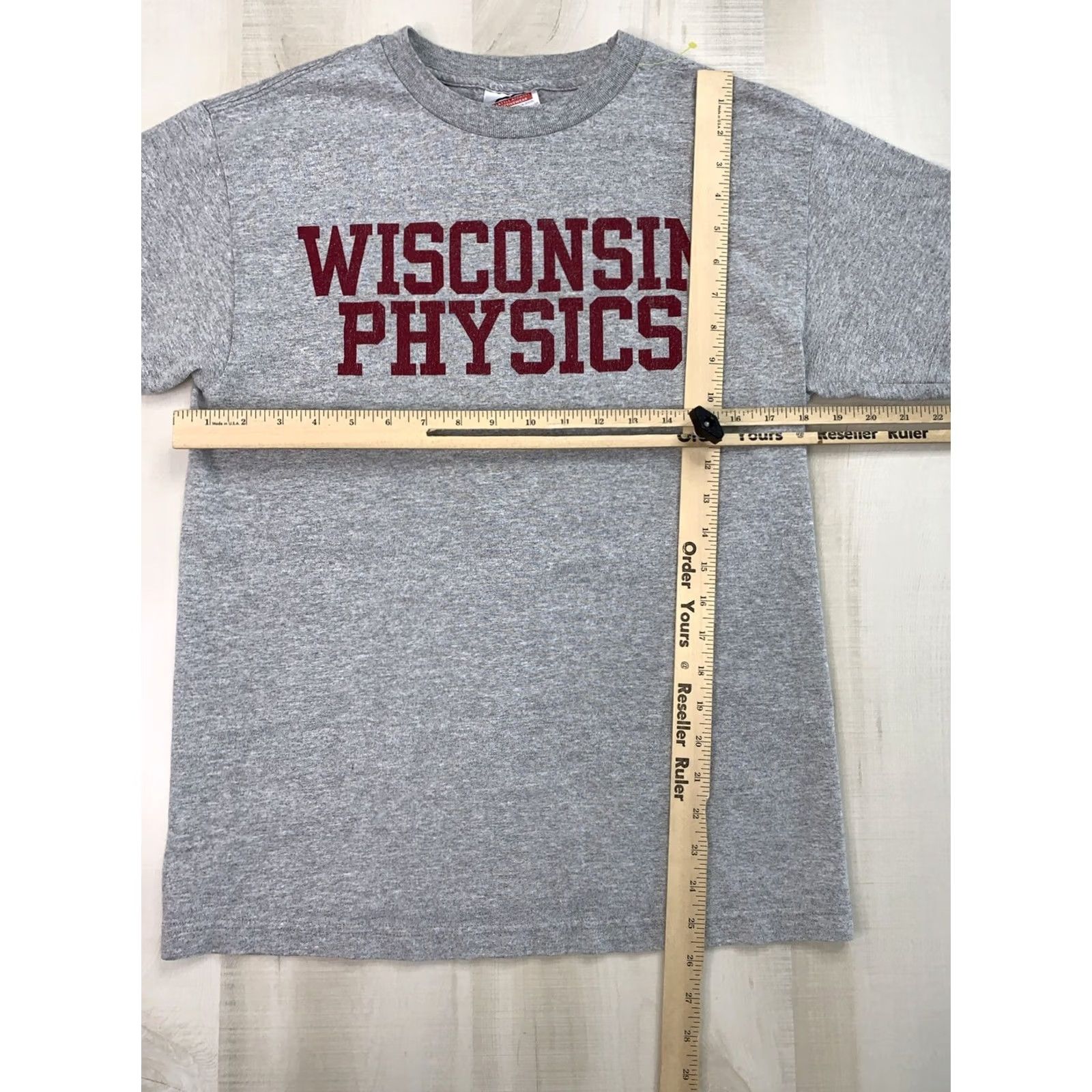 Etro VINTAGE 90s USA Wisconsin Physics College University Alstyle T-Shirt Mens Medium Gray Graphic Print Crew Neck Short Sleeve Size US M / EU 48-50 / 2 - 4 Thumbnail