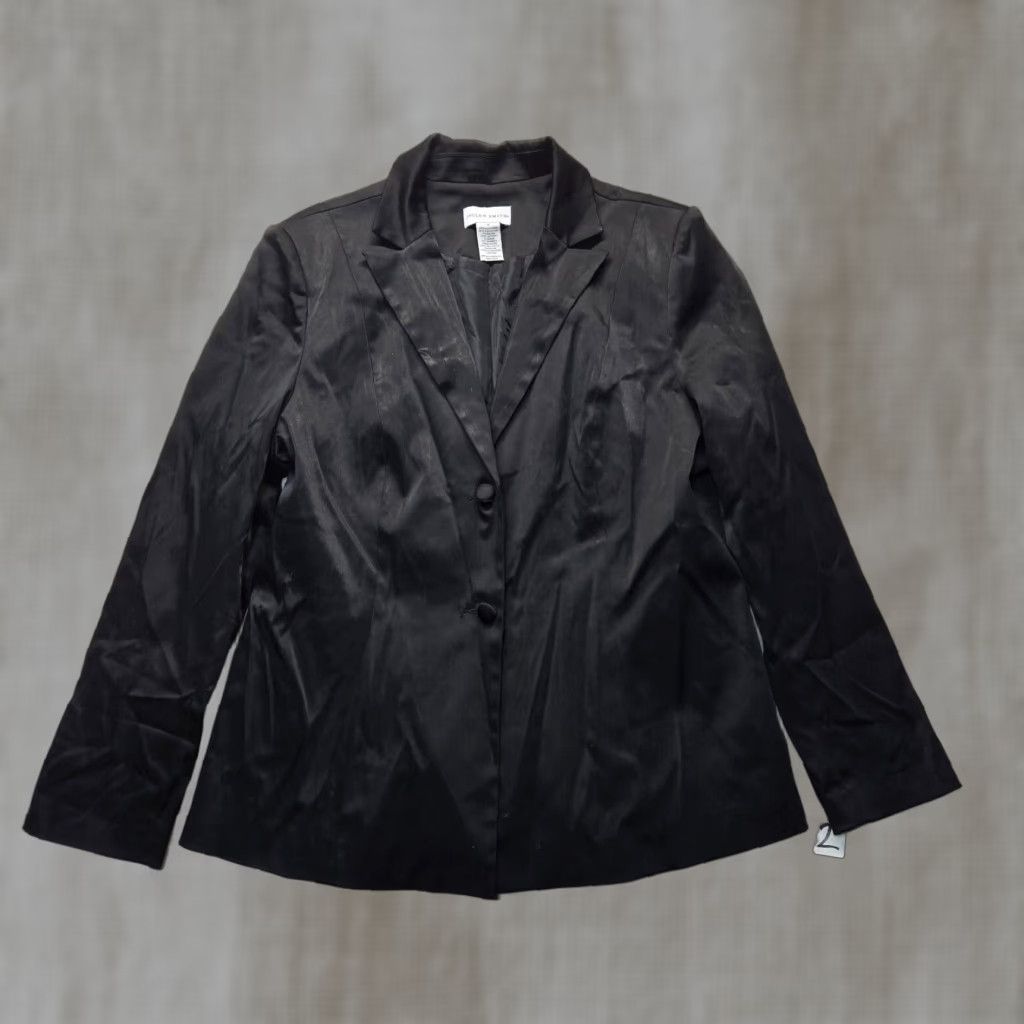Vintage VINTAGE Jaclyn Smith Blazer Jacket Solid Black Adult Women's Size 18 Notch Lapel Two-Button 2 Button Knit Polyester Blend Plus Size Womens Jacket Size XXL / US 16-18 / IT 52-54 - 1 Thumbnail