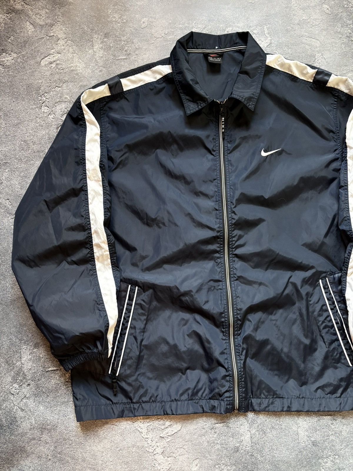 Nike Vintage 90s Nike Y2K Streetwear Swoosh Nylon Track Jacket Size US XL / EU 56 / 4 - 2 Thumbnail