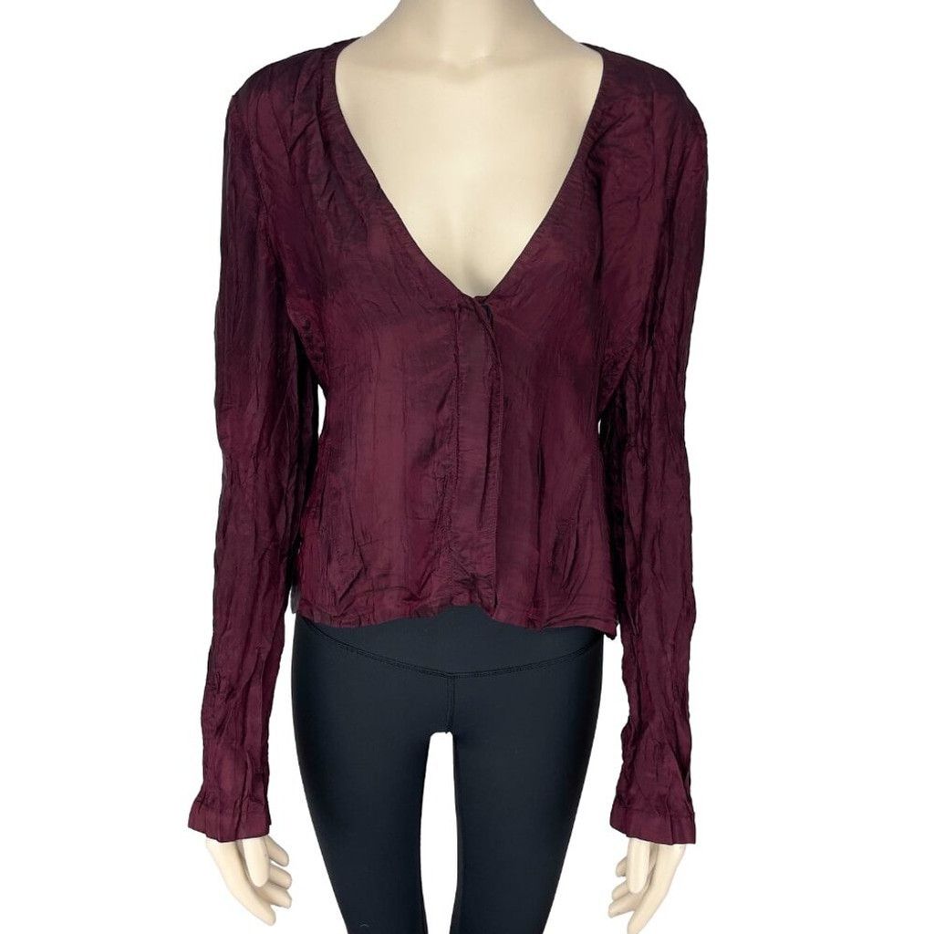 Marie Saint Pierre MARIE SAINT-PIERRE Burgundy Bordeaux Red Top Blouse Size S / US 4 / IT 40 - 1 Thumbnail