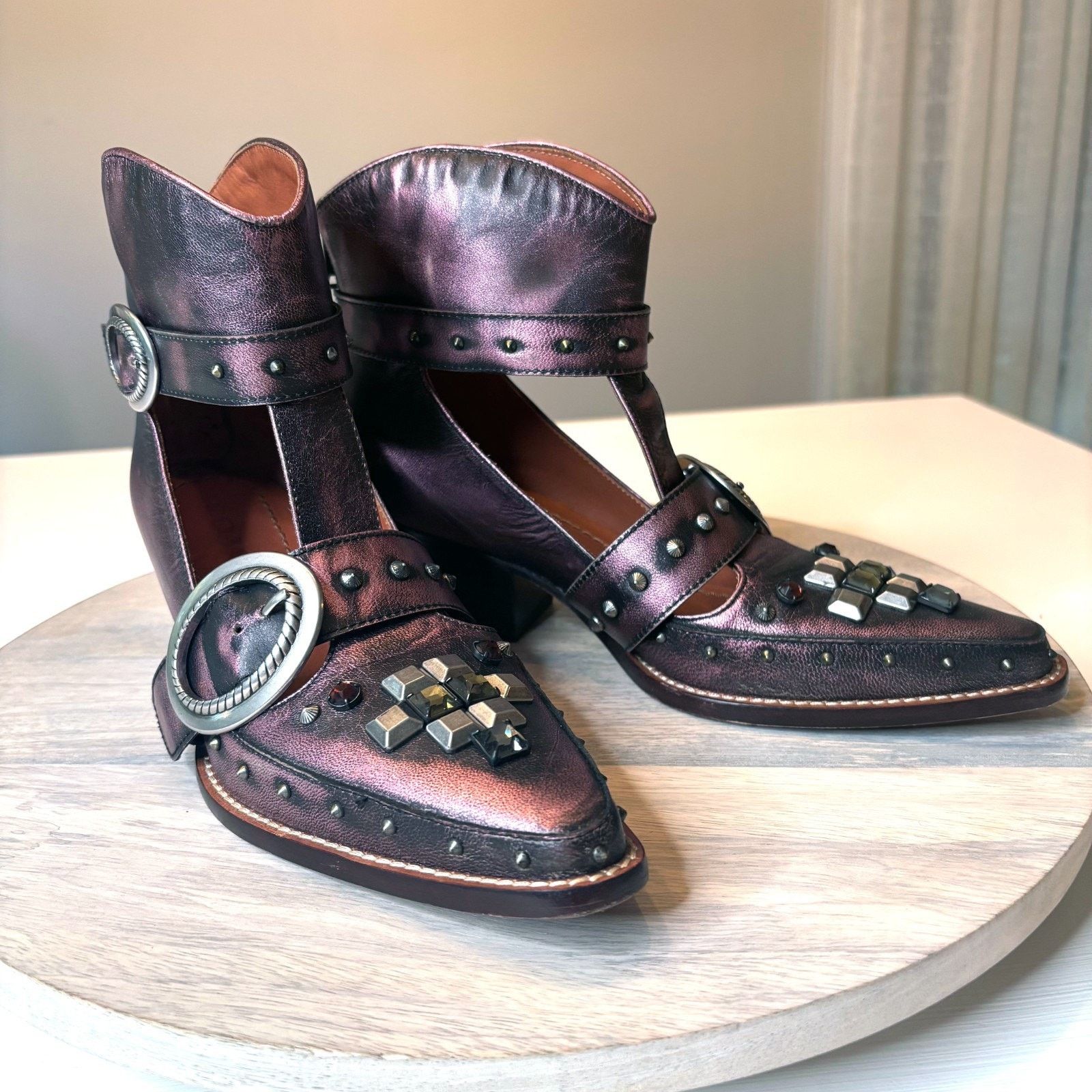 Coach Coach Cut Out Western Creeper Boots Metallic Purple Sz 7.5B Size US 7.5 / IT 37.5 - 2 Thumbnail
