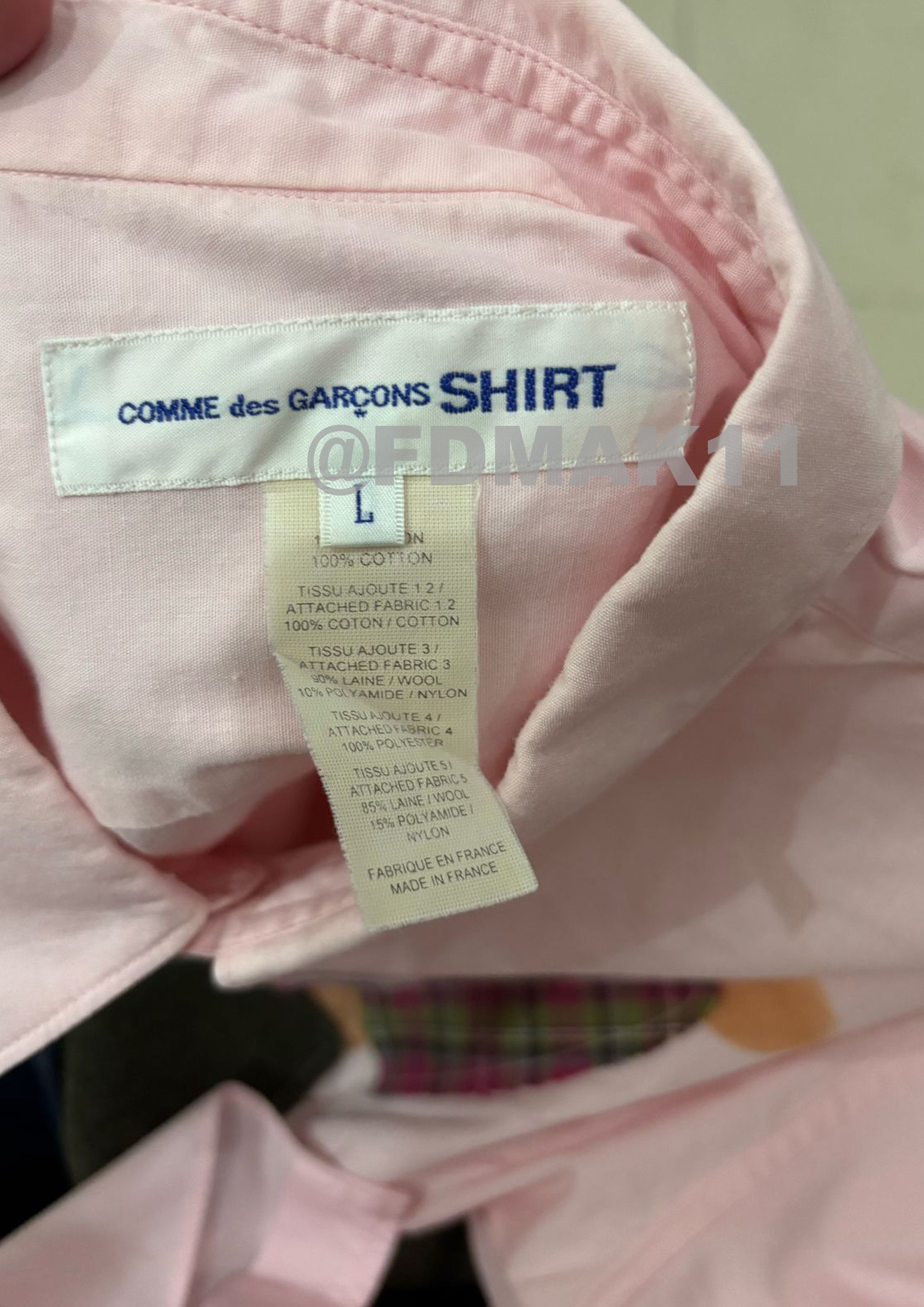 Comme des Garcons SHIRT Comme Des Garcons Shirt Dog Patchwork Pink Shirt S/S 2014 Size US L / EU 52-54 / 3 - 4 Thumbnail