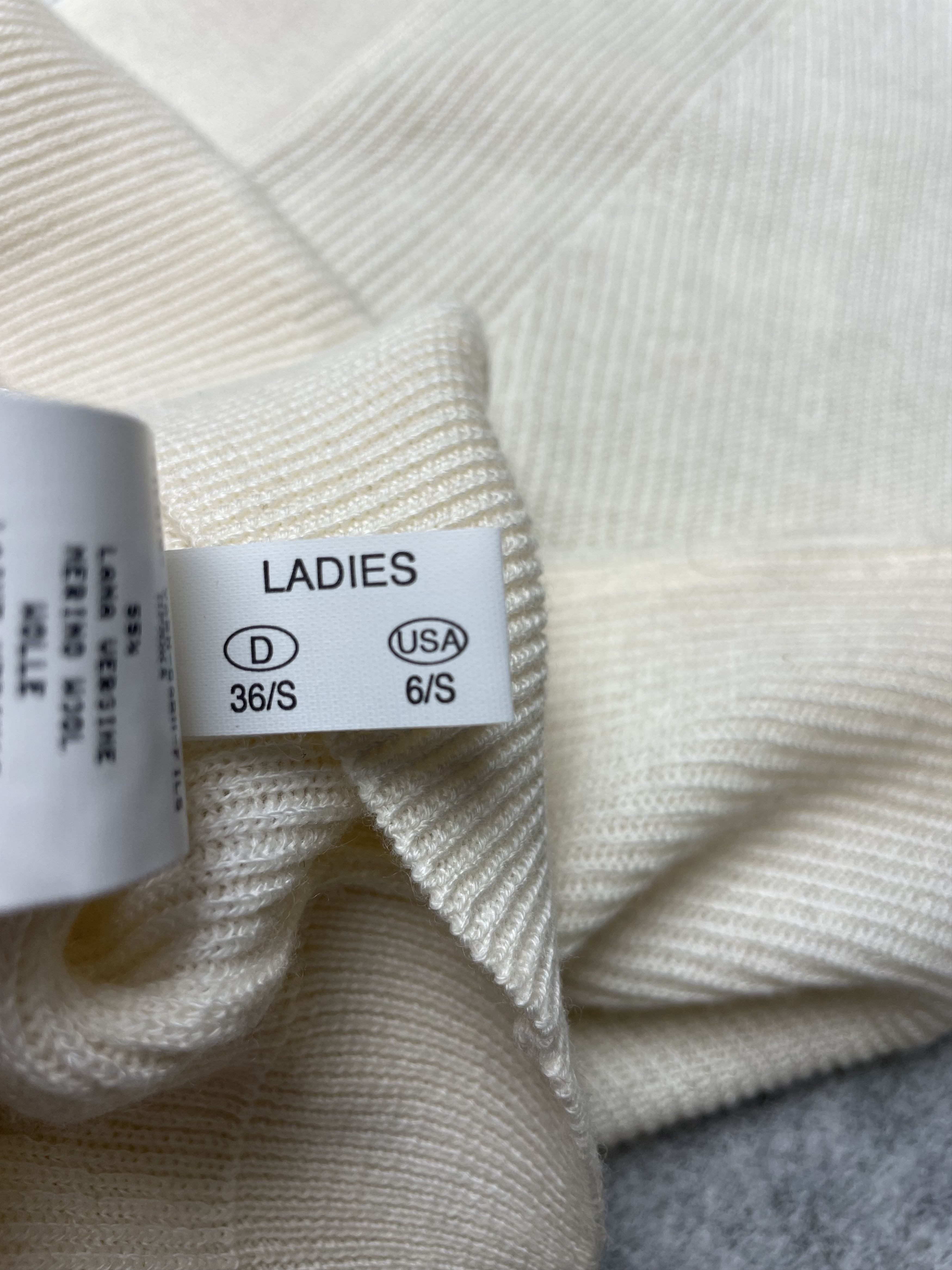Fabiana Filippi Fabiana Filippi Ivory Short Sleeve Wool Blend Sweater Size S / US 4 / IT 40 - 10 Thumbnail
