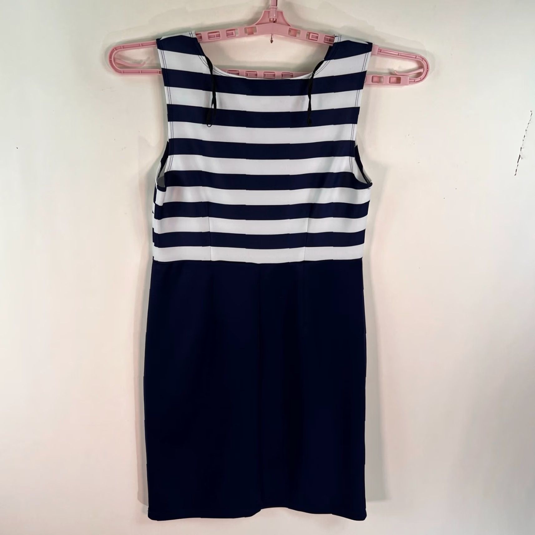 Vintage VINTAGE AA Studio Knit Dress Womens Size 10P Blue White Striped Pockets Size L / US 10 / IT 46 - 4 Thumbnail