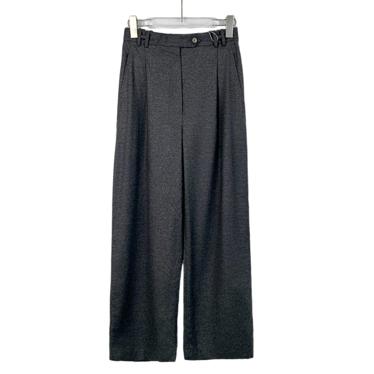 Hermes Hermès Womens Dark Grey Wool & Cashmere Blend Straight-Leg P Size 36" / US 14 / IT 50 - 1 Thumbnail