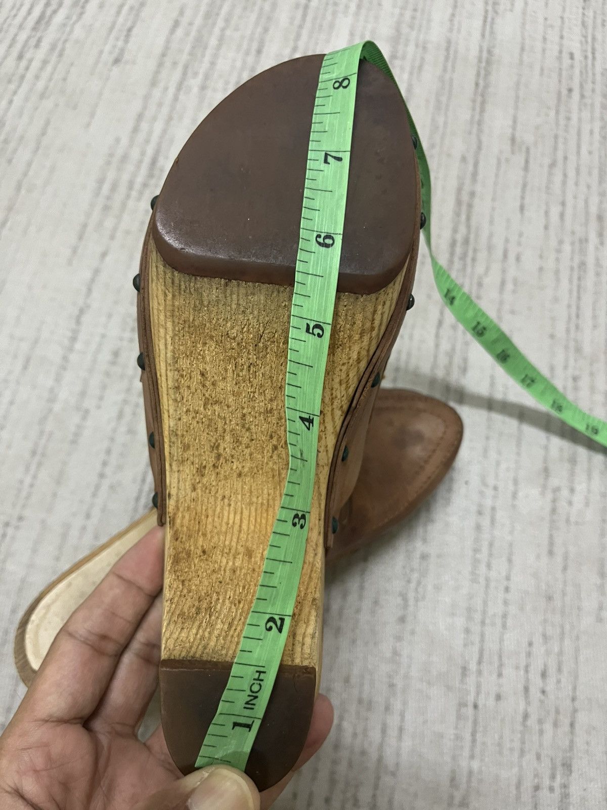 Miu Miu Miu miu leather wood sandal Size US 4.5 / IT 34.5 - 6 Thumbnail