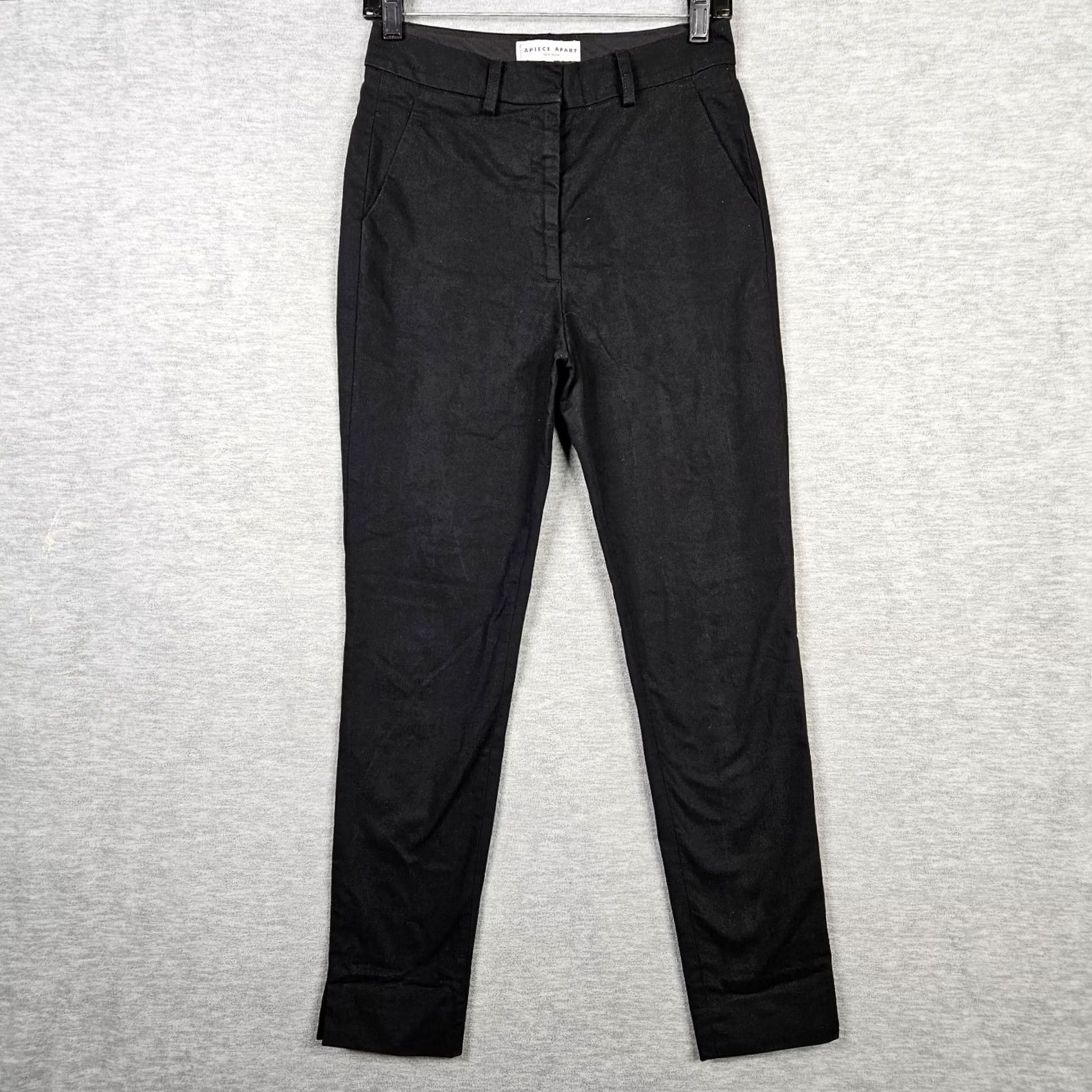 Apiece Apart APIECE APART Women’s Black Flat Front Casual Pant Size 2 Made in USA Size 26" / US 2 / IT 38 - 2 Thumbnail
