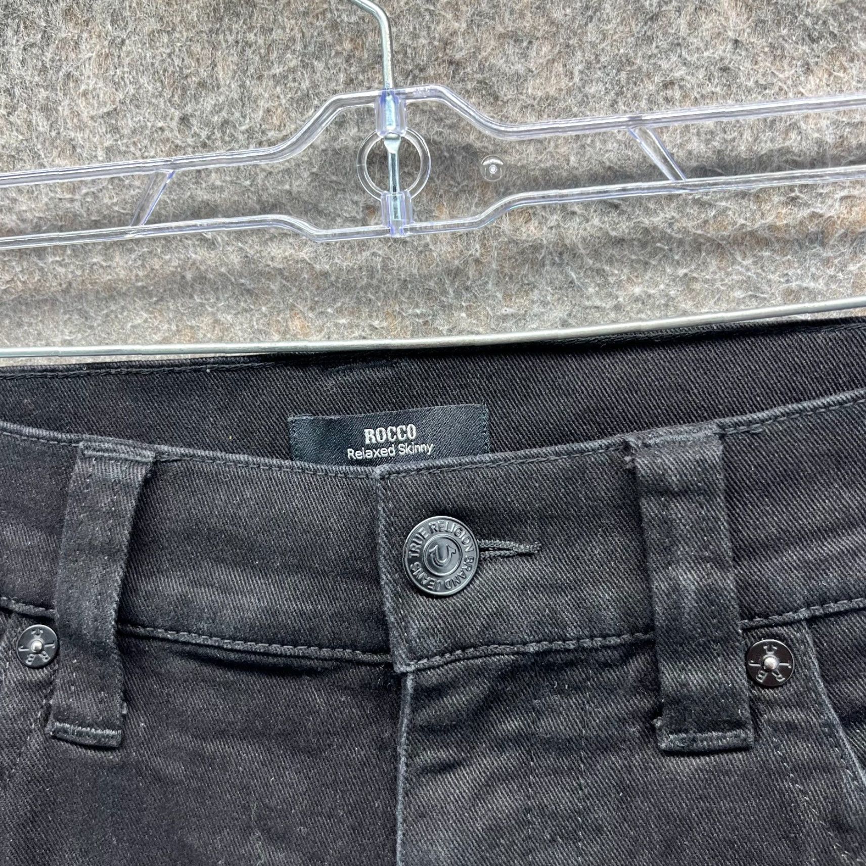 True Religion TRUE RELIGION Jeans Men 33 Black Rocco Relaxed Skinny Denim Stretch Casual Pants Size US 36 / EU 52 - 6 Thumbnail