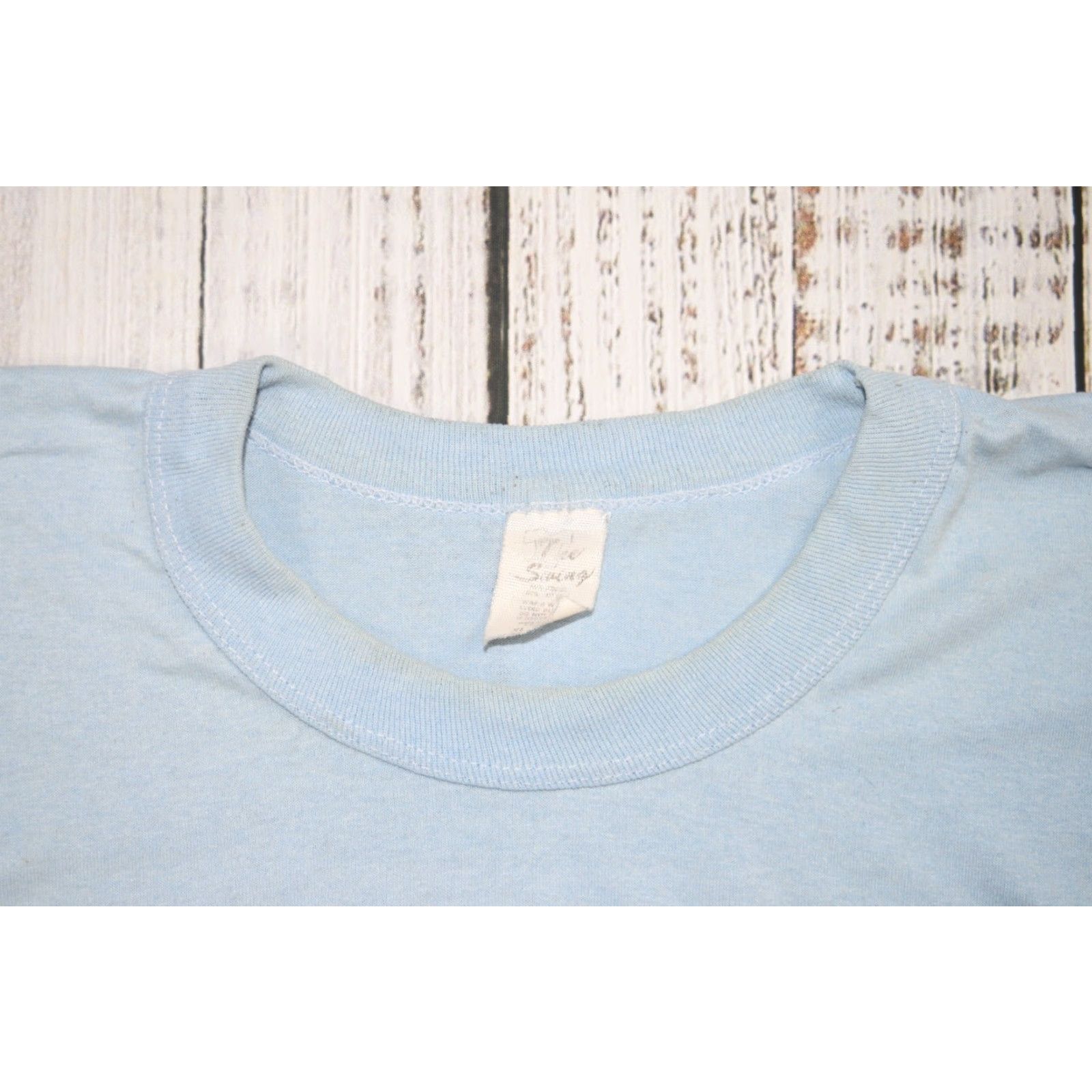 Vintage Vintage 1980s TEE SWING Unisex Blue Cotton-Blend Graphic T-Shirt XL 80s Humor Birthday Mens Size US XL / EU 56 / 4 - 5 Thumbnail