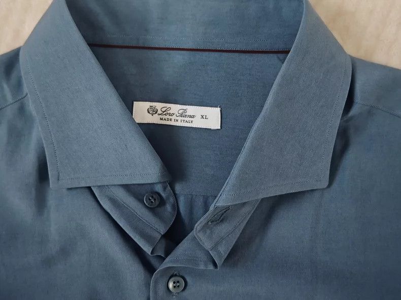 Loro Piana LORO PIANA 100% silk shirt + show jeans Size US XL / EU 56 / 4 - 4 Thumbnail
