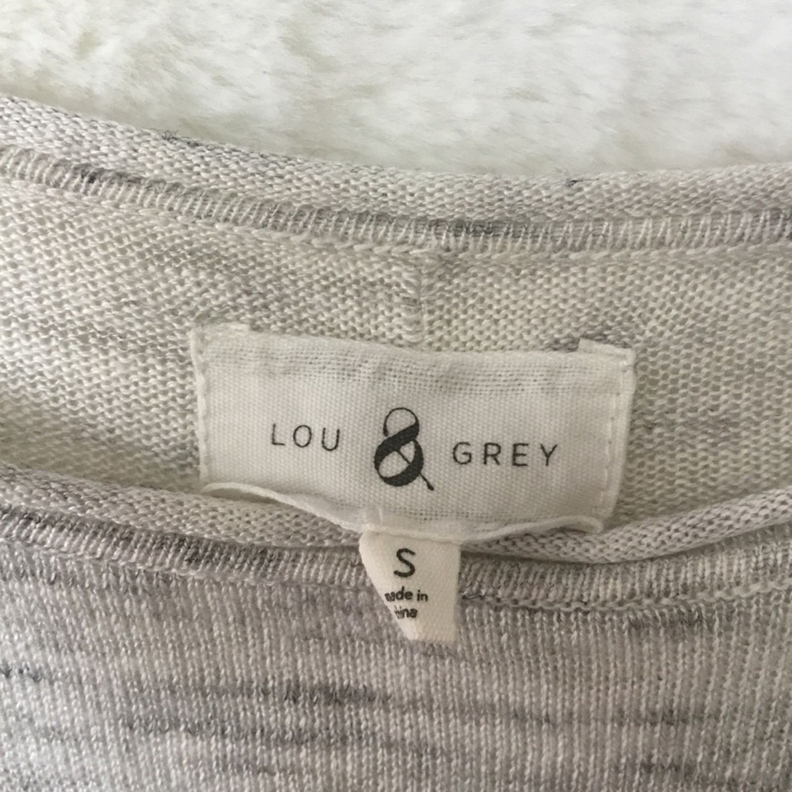 Lou & Grey Lou & Grey Light Gray Ribside Boatneck Sweater Top Size S / US 4 / IT 40 - 2 Thumbnail