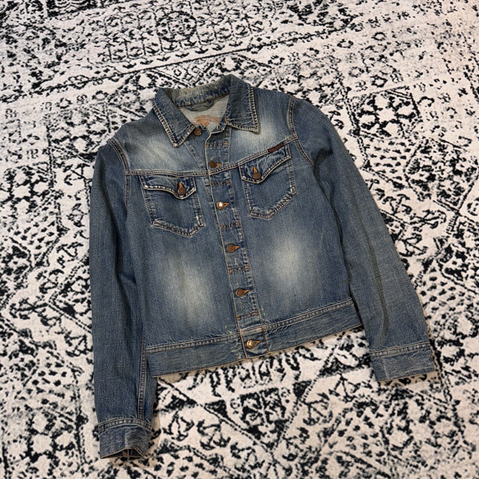 Nudie Jeans × Vintage Vintage Nudie Jeans Blue Cotton Denim Trucker Jacket Size S Size US S / EU 44-46 / 1 - 3 Thumbnail