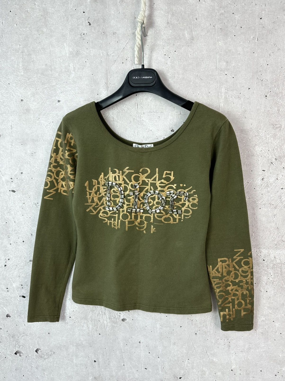 Christian Dior Monsieur Christian Dior Boutique Beads Logo Printed Khaki Jumper Size M / US 6-8 / IT 42-44 - 1 Thumbnail