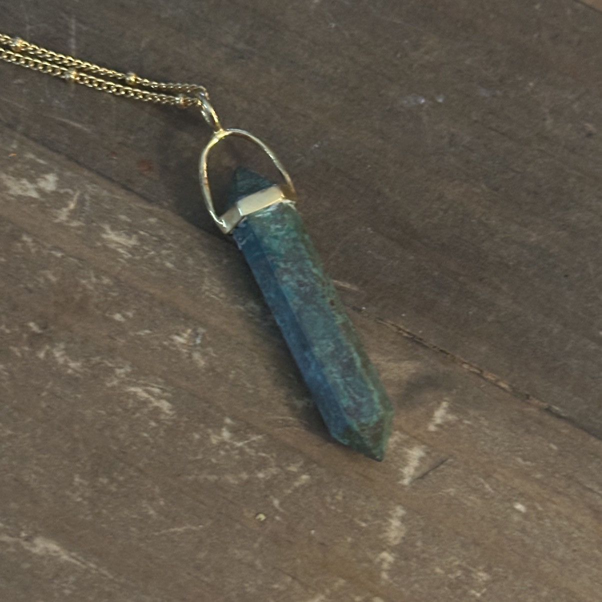 Other Gold tone moss agate dagger pendant necklace Size ONE SIZE - 3 Thumbnail