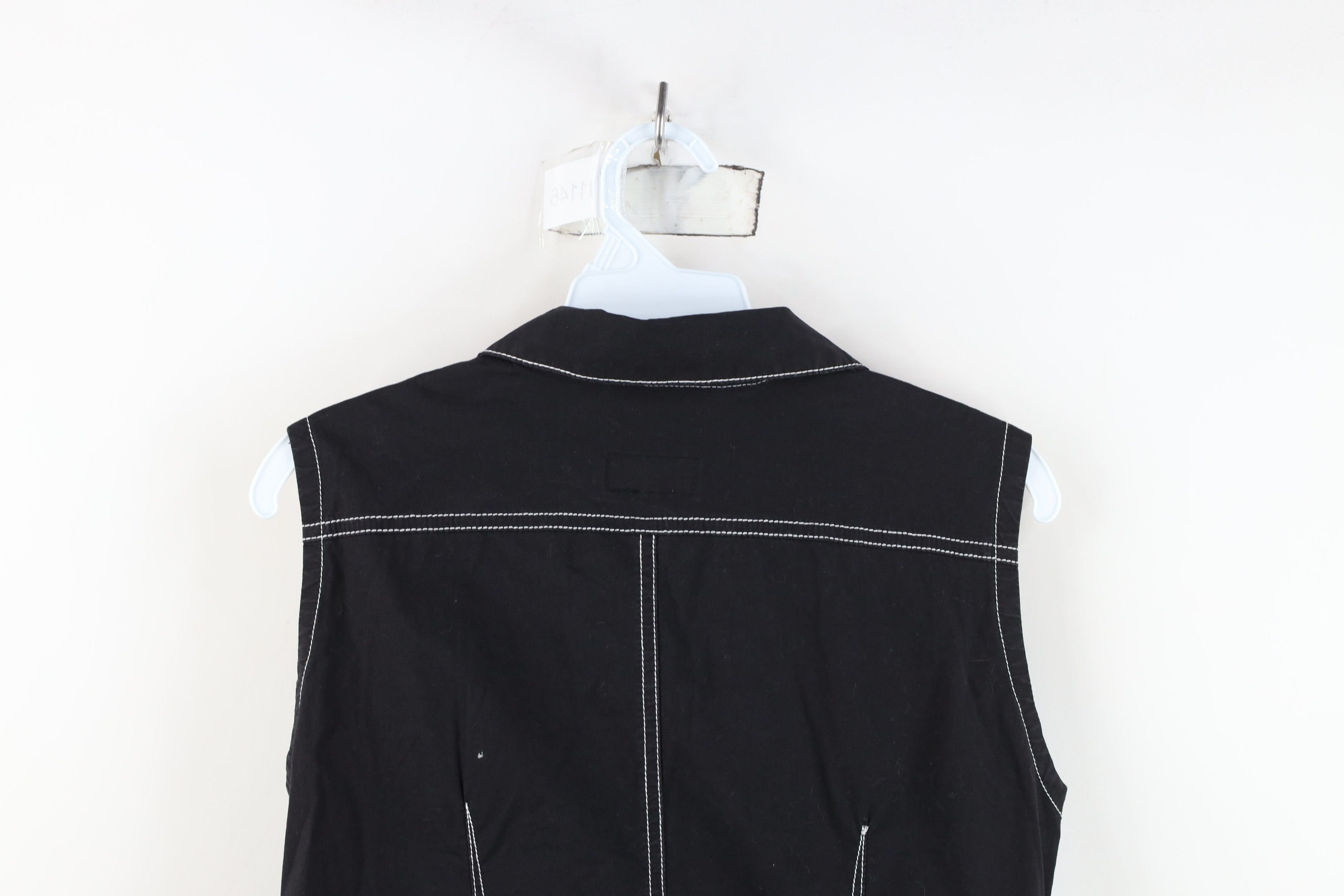 Vintage Vintage 90s Y2K Tripp NYC Goth Sleeveless Snap Button Shirt Size L / US 10 / IT 46 - 15 Thumbnail