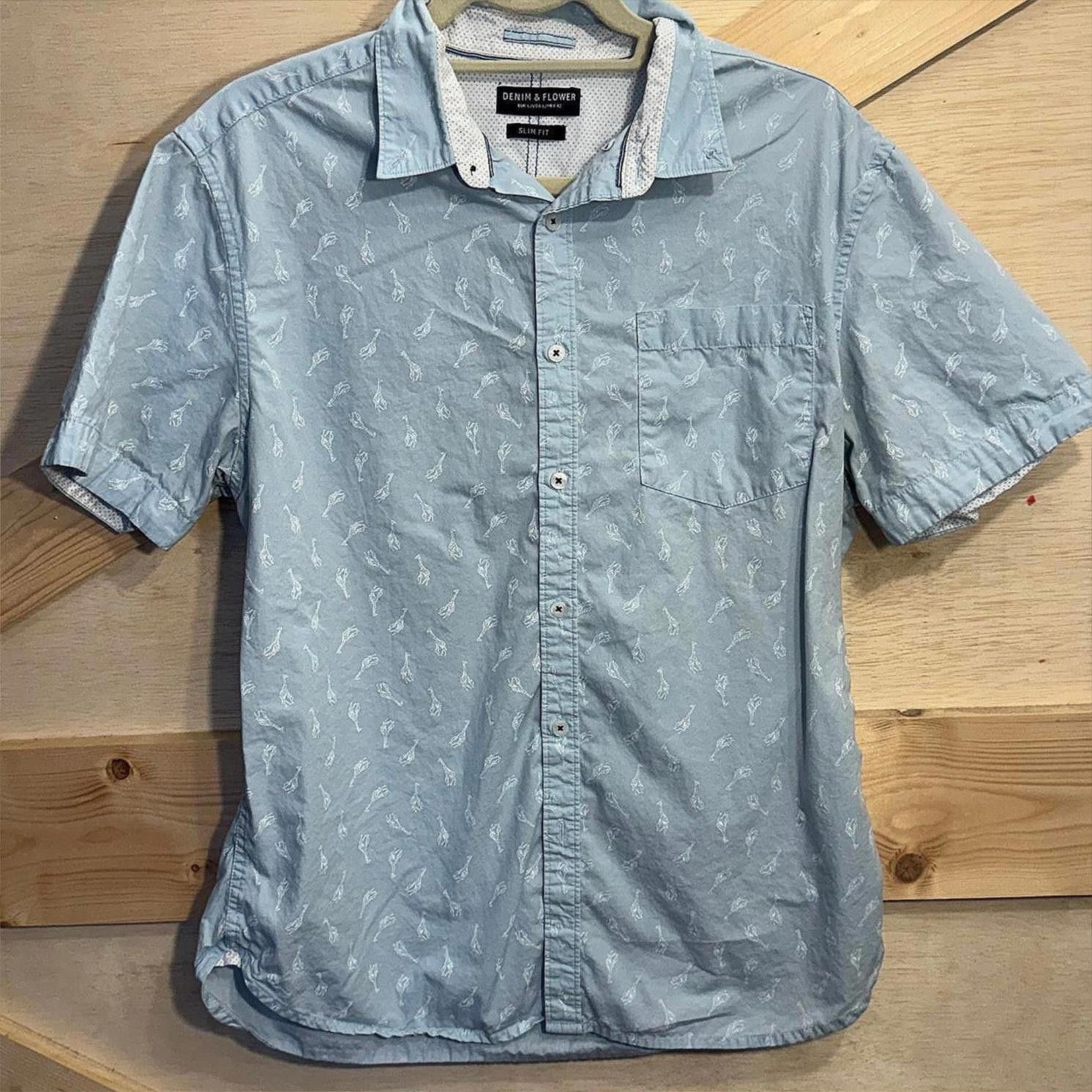 Denim & Flower Denim & Flower Ricky Singh Mens Shirt Medium Button Size US M / EU 48-50 / 2 - 1 Thumbnail