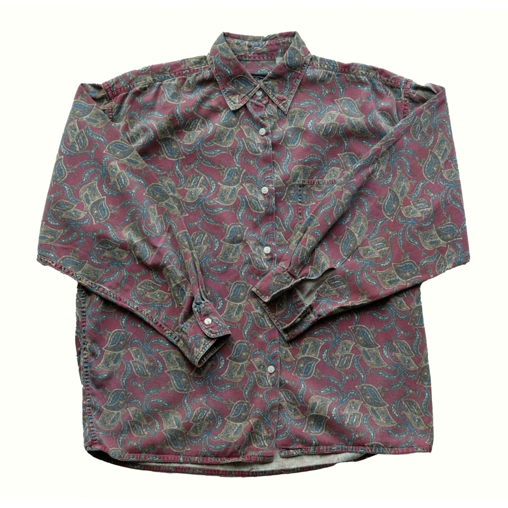 Vintage VINTAGE British Khaki by Robert Lighton Dress Casual Mens Paisley Print Shirt SZ L Size US L / EU 52-54 / 3 - 2 Thumbnail