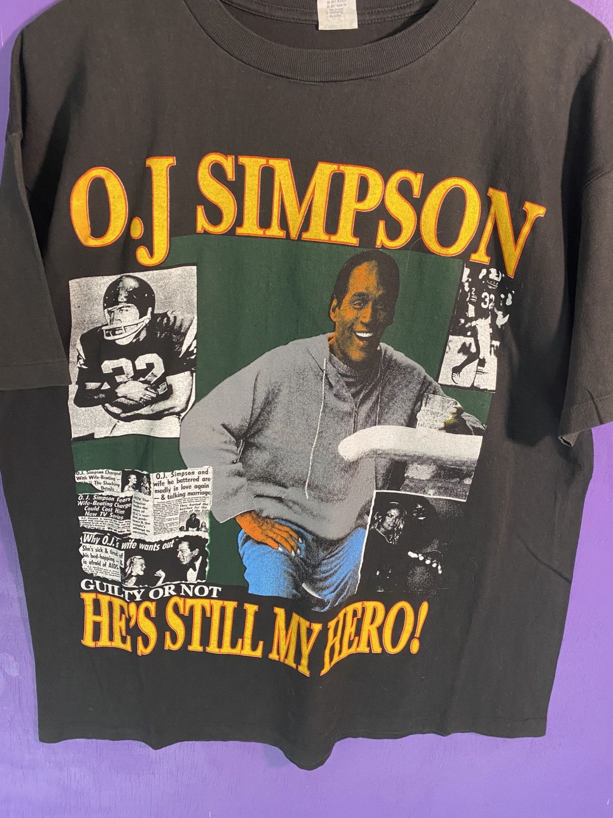 Rap Tees Vintage 90s OJ Simpson still my hero rap tee Size US XL / EU 56 / 4 - 3 Thumbnail