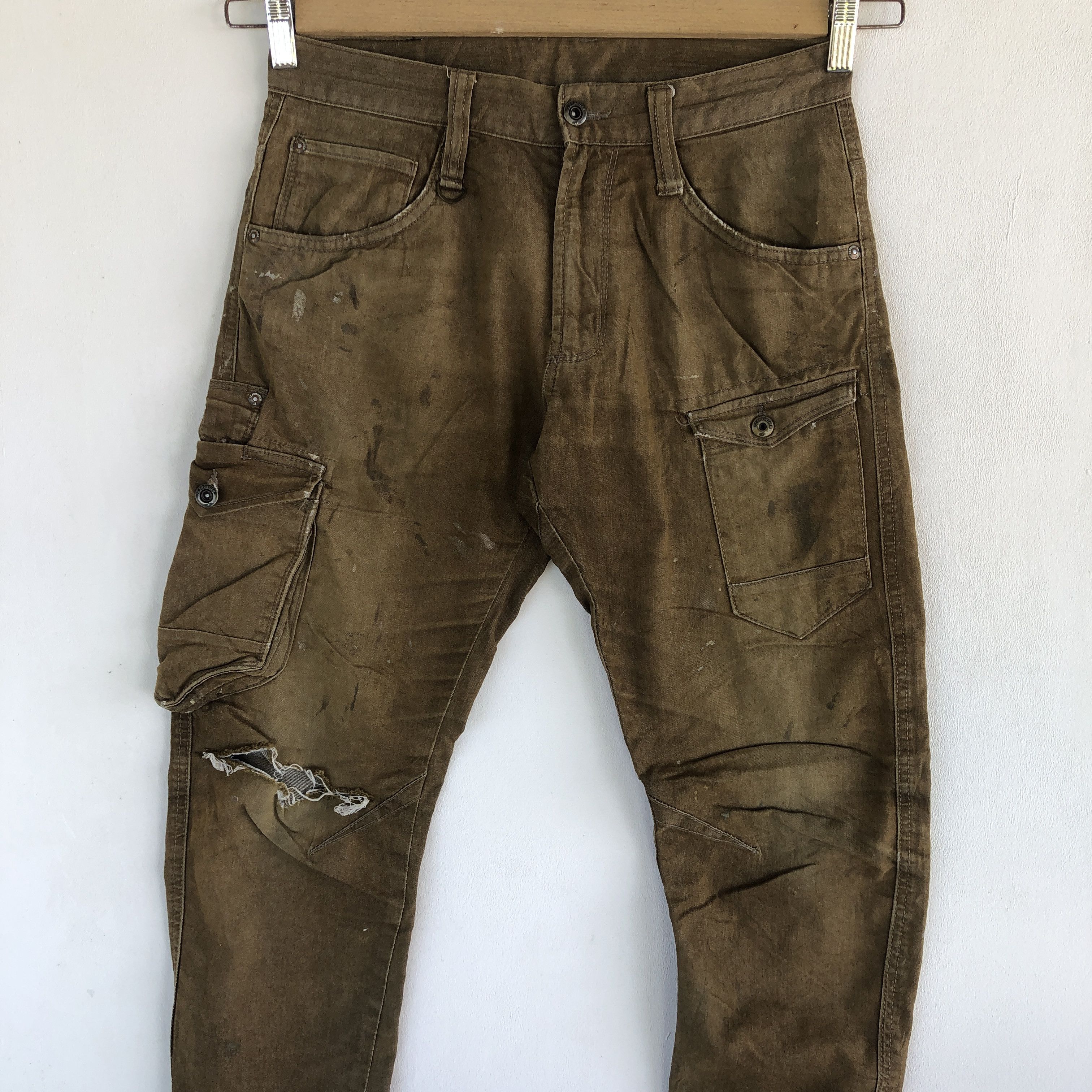 Japanese Brand Japanese Cargo Pants Distressed Multi Pocket Trousers Size 28" / US 6 / IT 42 - 3 Thumbnail