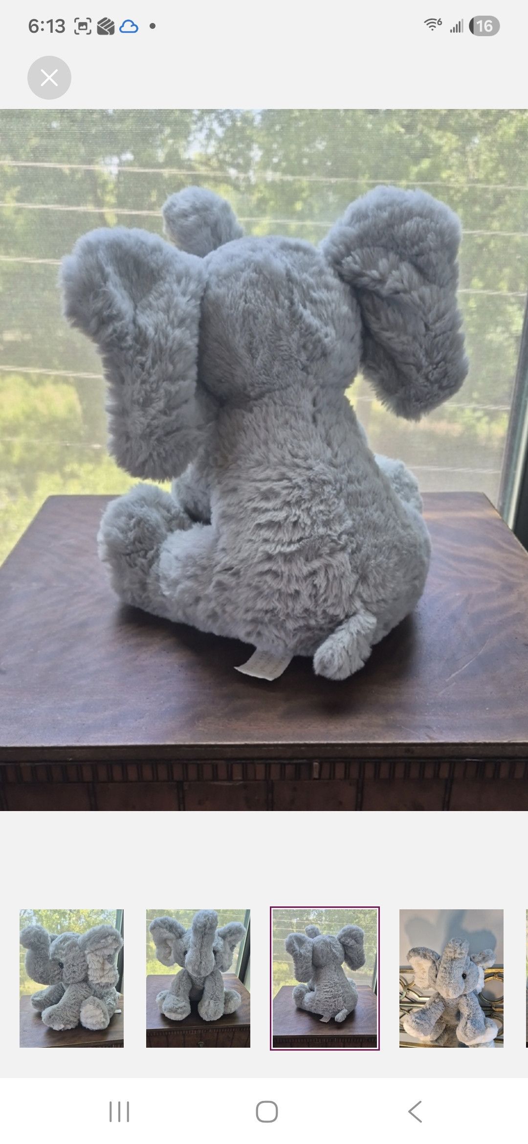 Other Elephant Dinky Plush by Bearington Collection Size ONE SIZE - 3 Thumbnail