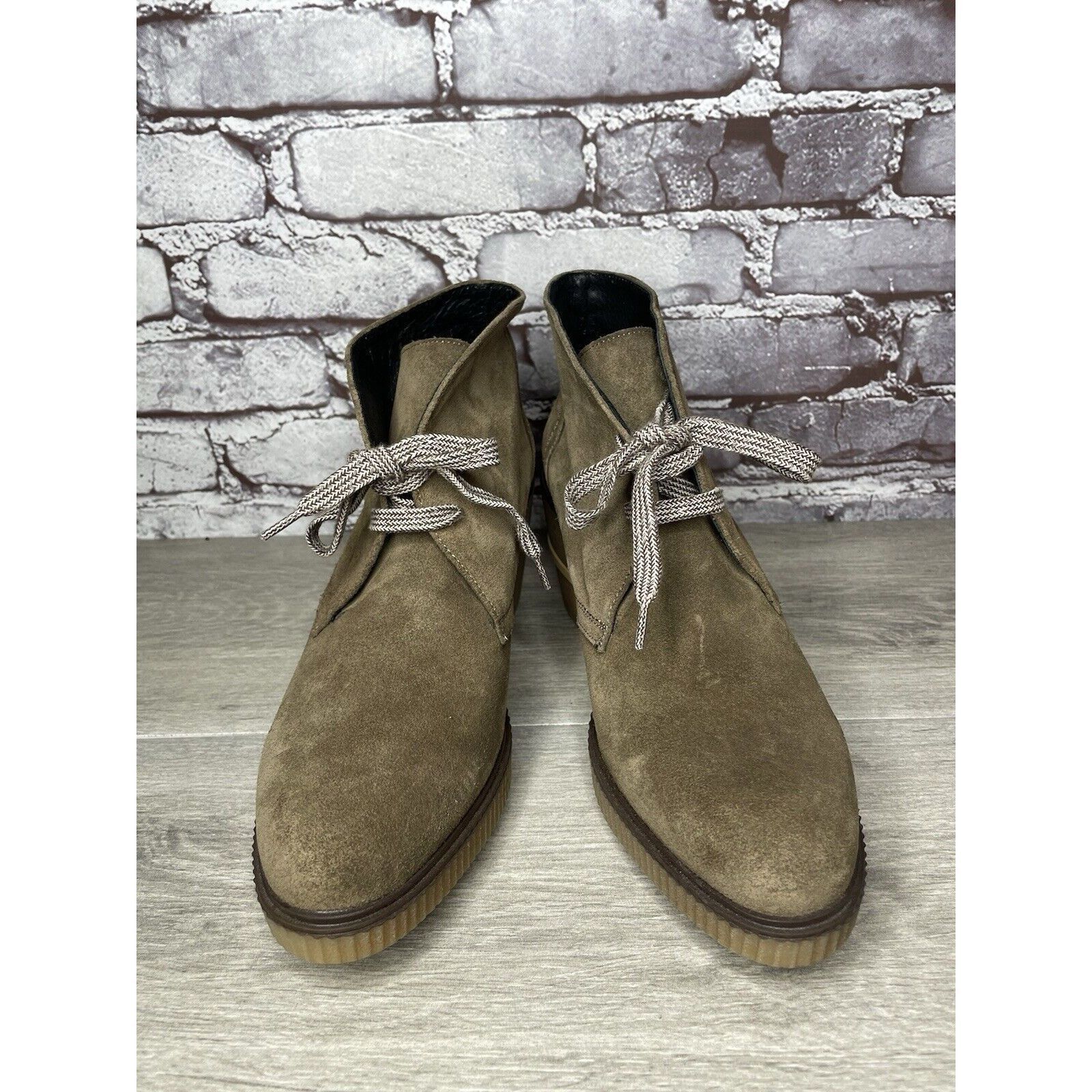 Other TONI PONS Winter Taupe Suede Ankle High Top Lace Heel Bootie Size US 10.5 / IT 40.5 - 2 Thumbnail