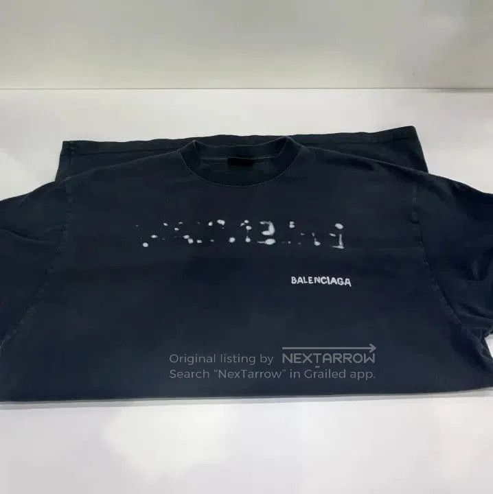 Balenciaga Black Logo Print Short Sleeve T.