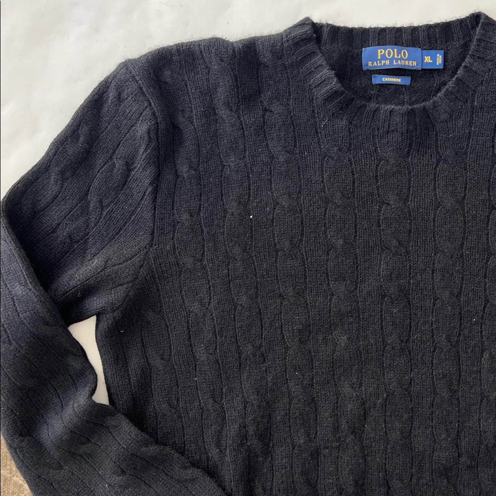 Polo Ralph Lauren Vintage Polo Ralph Lauren Black Cashmere Knit Sweater XL Size US XL / EU 56 / 4 - 8 Thumbnail