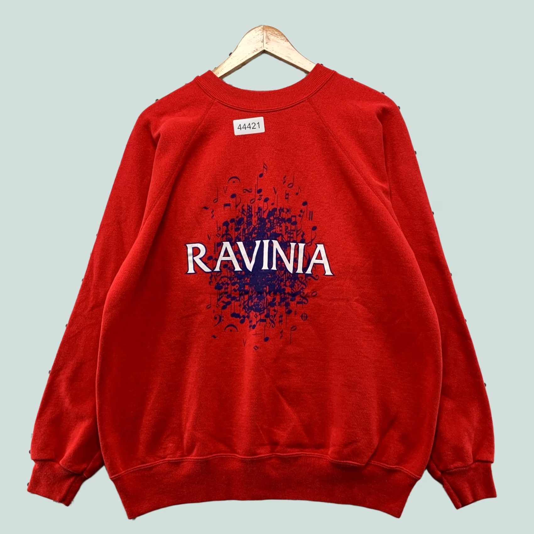 Hanes VINTAGE Ravina Music Sweatshirt Mens XL Red Fleece Crewneck Pullover Hanes 90s USA Size US XL / EU 56 / 4 - 1 Thumbnail