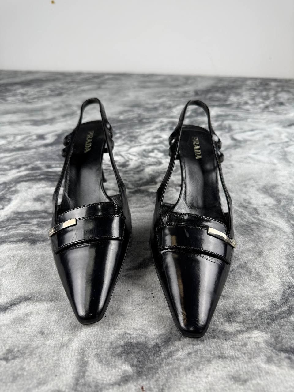 Prada PRADA Leather Slingback Pointed Pumps Size US 6.5 / IT 36.5 - 3 Thumbnail