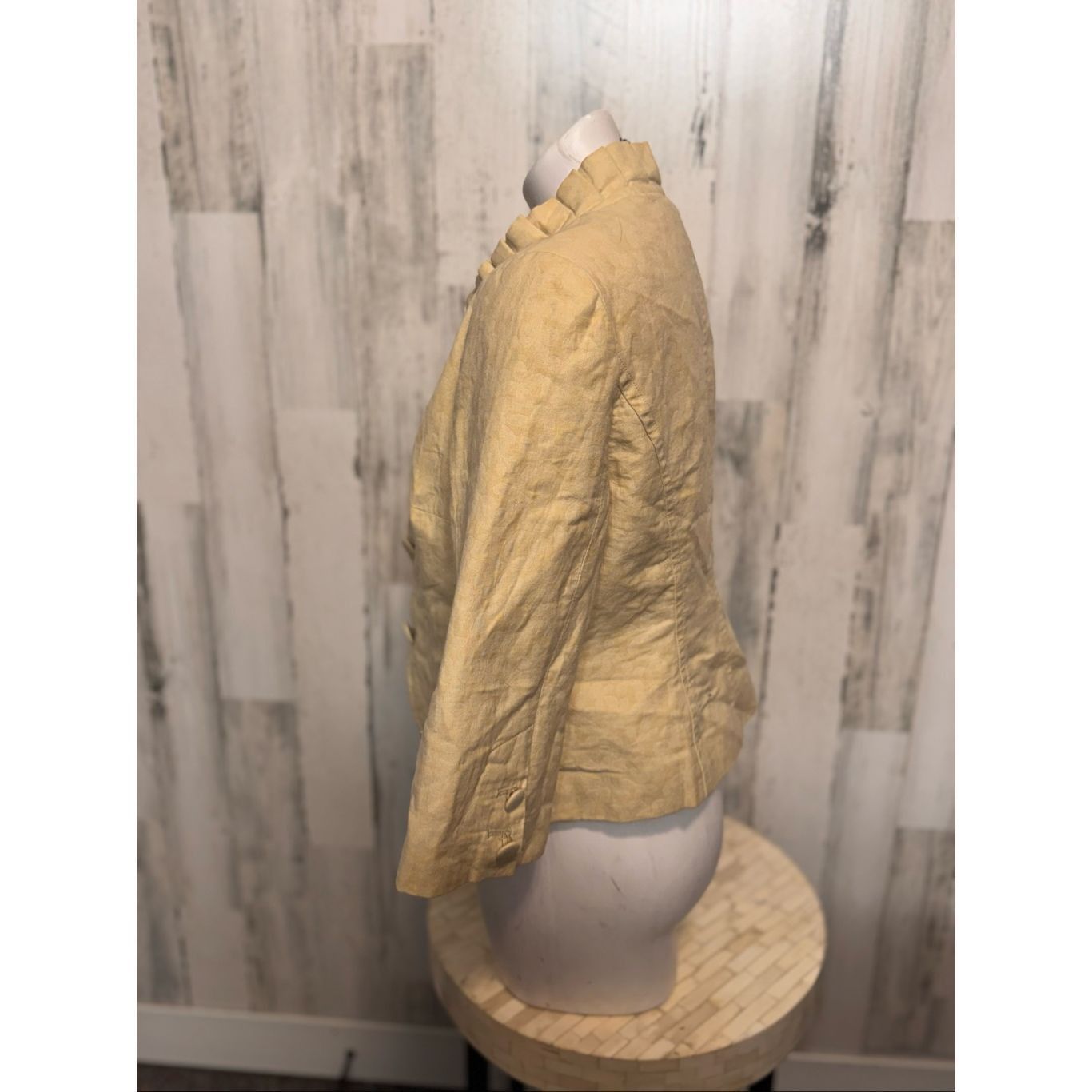 Other Willi Smith Beige Cropped Ruffle Collar Jacket Size 8 Size M / US 6-8 / IT 42-44 - 12 Thumbnail