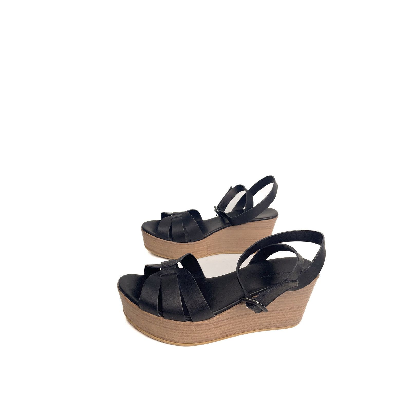 Scanlan Theodore Black Platform Sandals Size US 7 / IT 37 - 4 Thumbnail