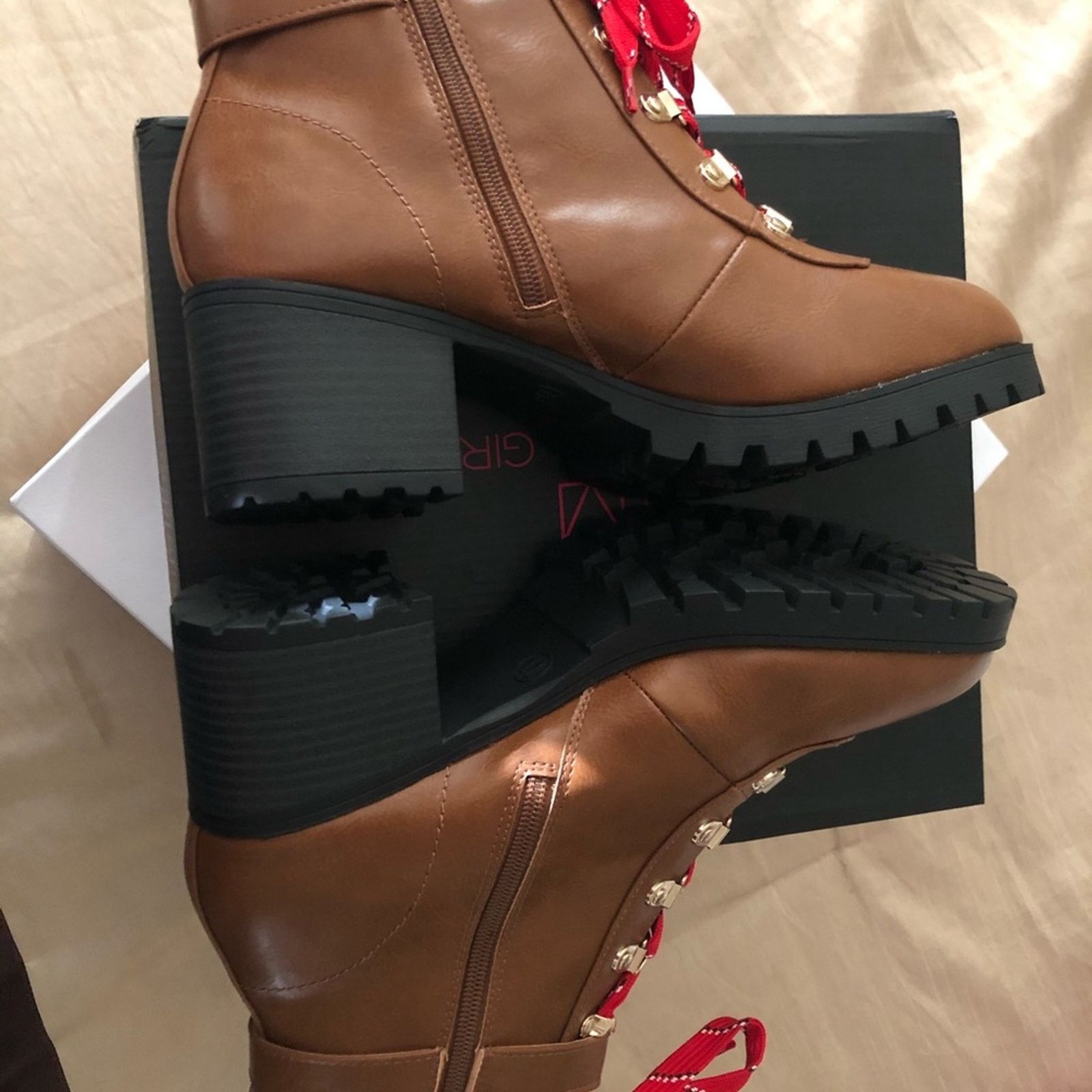 Other Material Girl Women’s Hillari Leather Booties. New in Box. Size US 11 / IT 41 - 5 Thumbnail