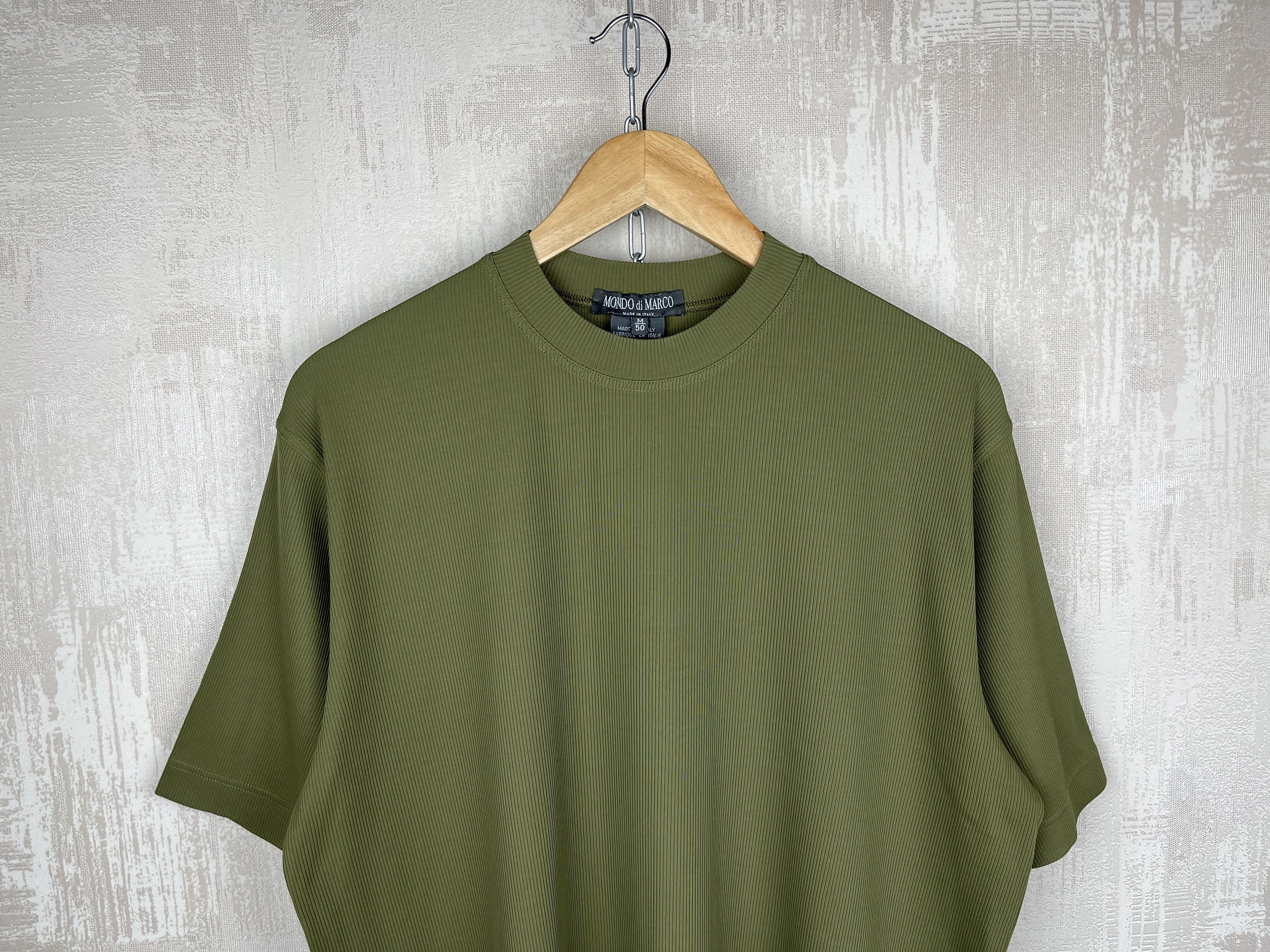 Vintage Mando di Marco Ribbed Viscose T-shirt Size 50 fits to M-L Size US M / EU 48-50 / 2 - 3 Thumbnail