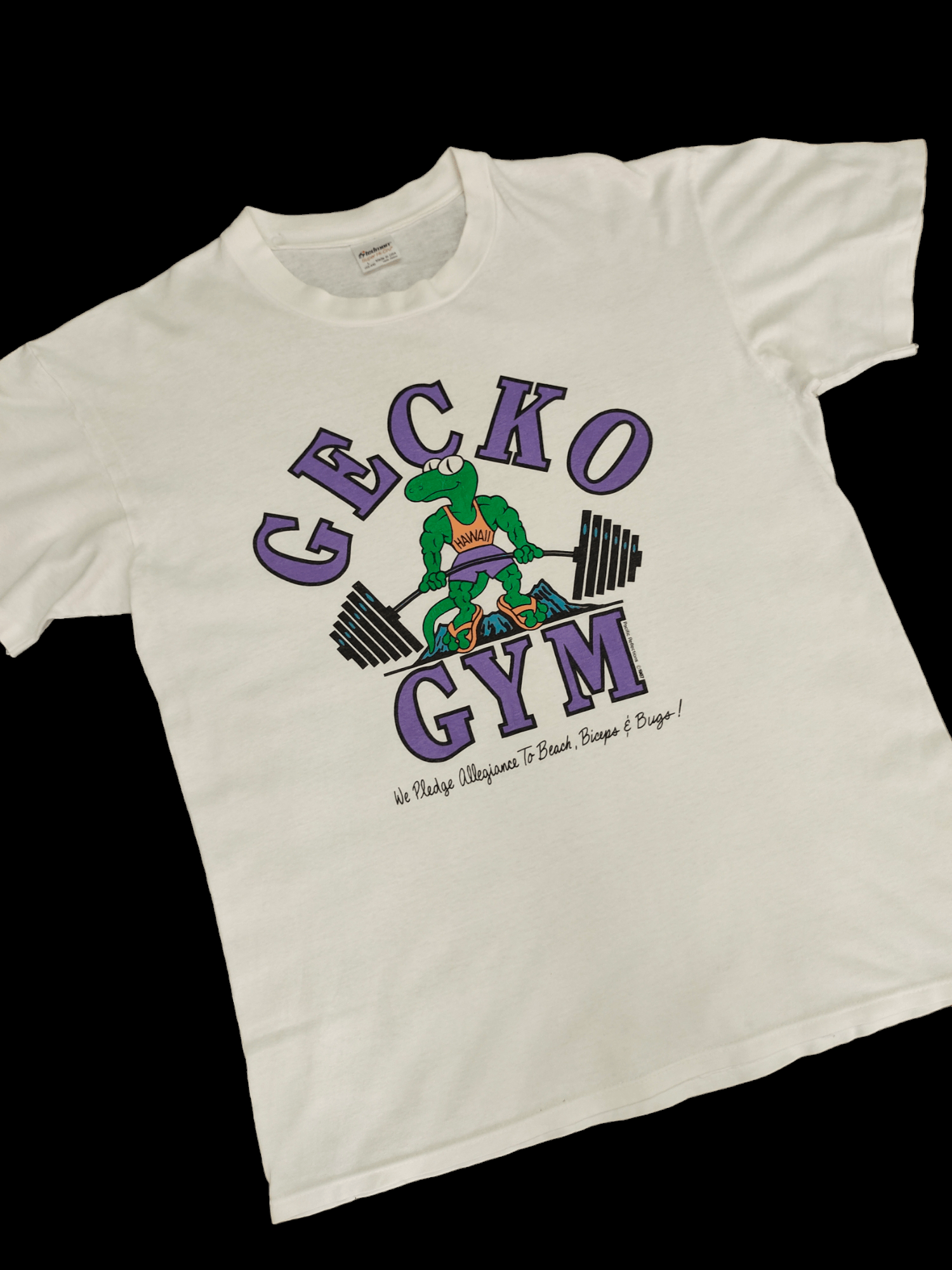 Vintage Vintage 80s Gecko Gym Hawaii T-Shirt Size US L / EU 52-54 / 3 - 2 Thumbnail