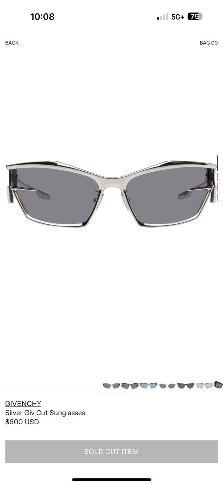Givenchy GIVENCHY Silver Giv Cut Sunglasses Size ONE SIZE - 8 Thumbnail