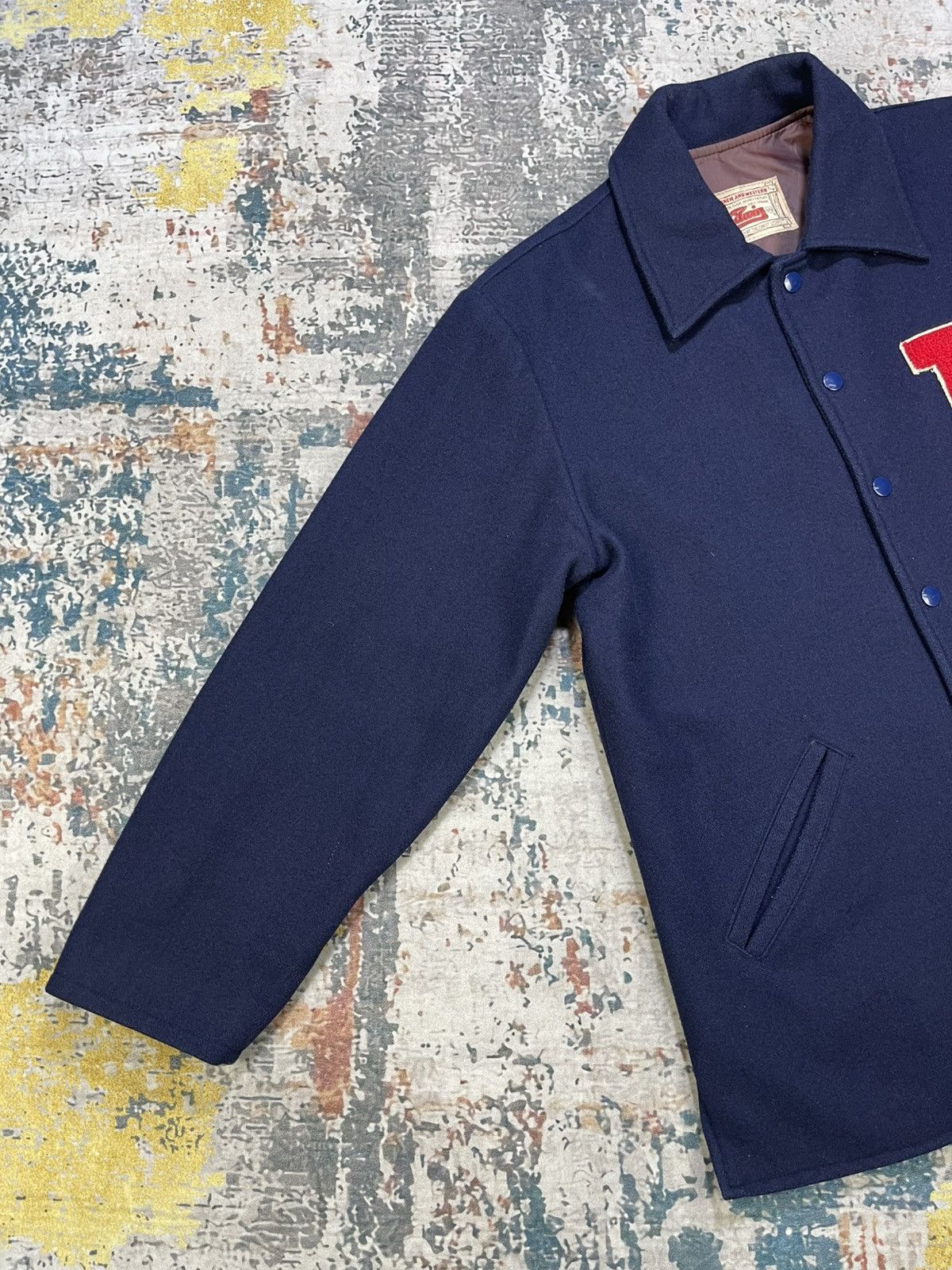 Edwin Vtg Edwin Ranch & Wester Letterman Wool Coach Jacket Size US M / EU 48-50 / 2 - 2 Thumbnail