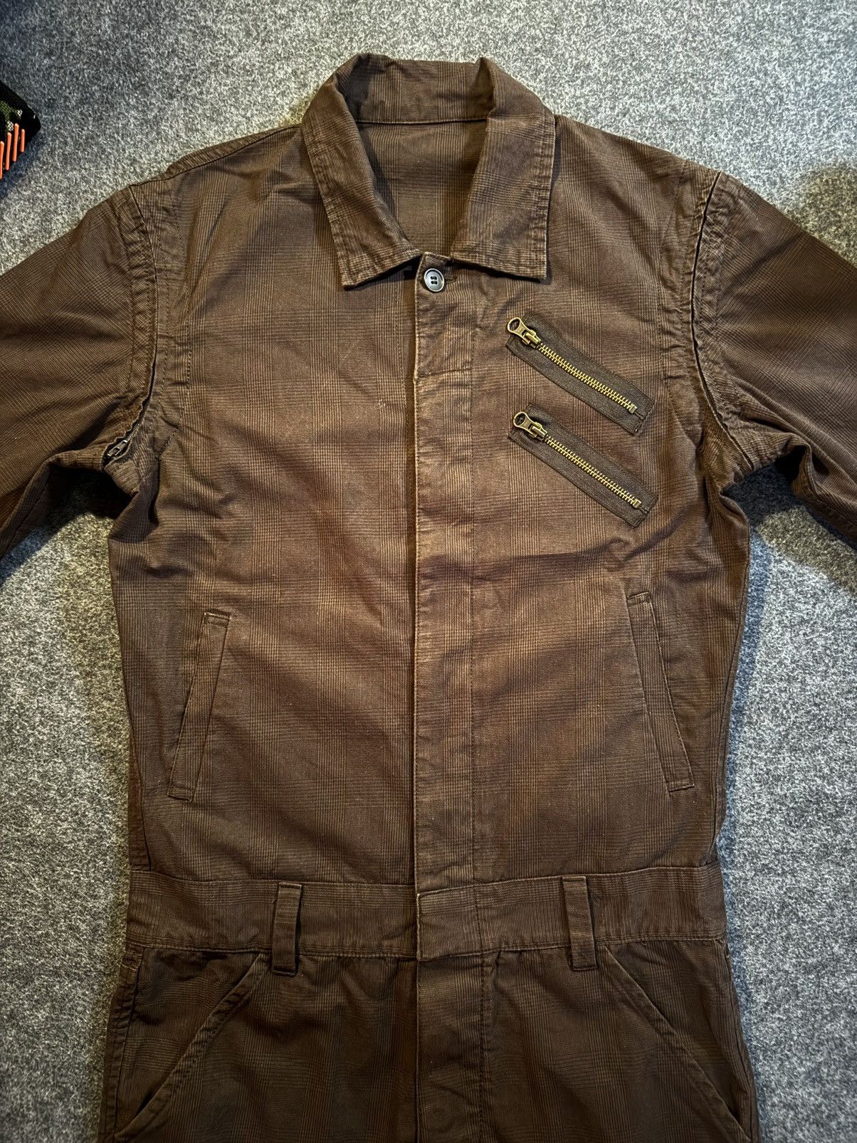 PPFM PPFM Checkered Brown Coverall Jacket Size US M / EU 48-50 / 2 - 4 Thumbnail