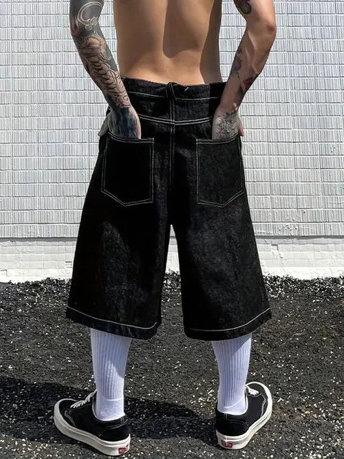 Japanese Brand × Vintage VINTAGE RETRO 90s drip jorts shorts Size US 34 / EU 50 - 1 Thumbnail