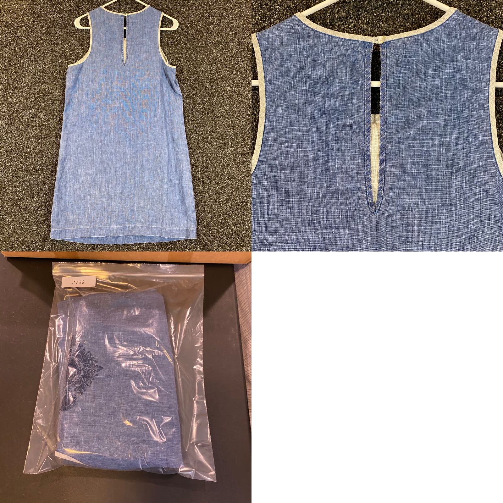 Vintage Sigrid Olsen Dress Womens Size 6 Blue 100% Linen Maxi Floral Pattern Casual Size M / US 6-8 / IT 42-44 - 8 Thumbnail