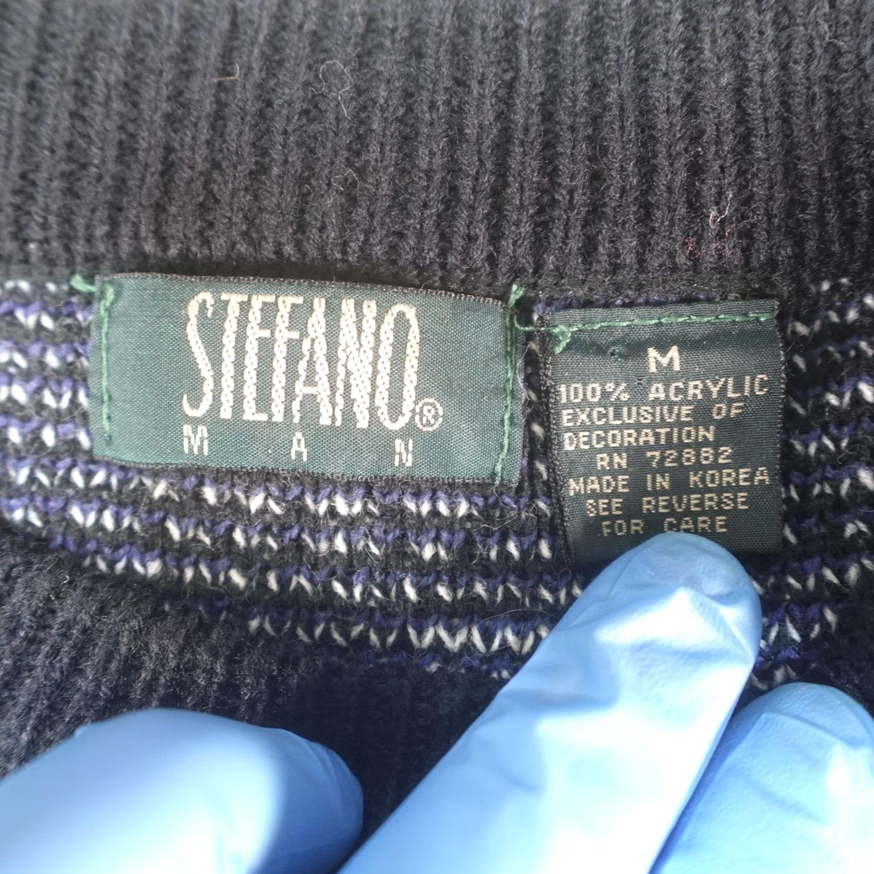 Vintage VINTAGE Stefano Mens Sweater Pullover Long Sleeve Black Aztec Geometric 90s Southwestern Knit Crew Neck Mens Medium Size US M / EU 48-50 / 2 - 3 Thumbnail